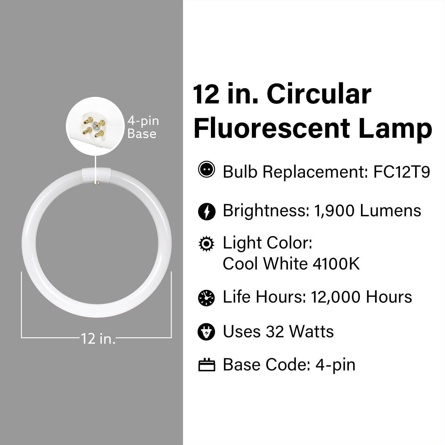 Feit 32 W T9 12 in. D X 11.9 in. L Circline Fluorescent Bulb Cool White Circular 4100 K 1 pk