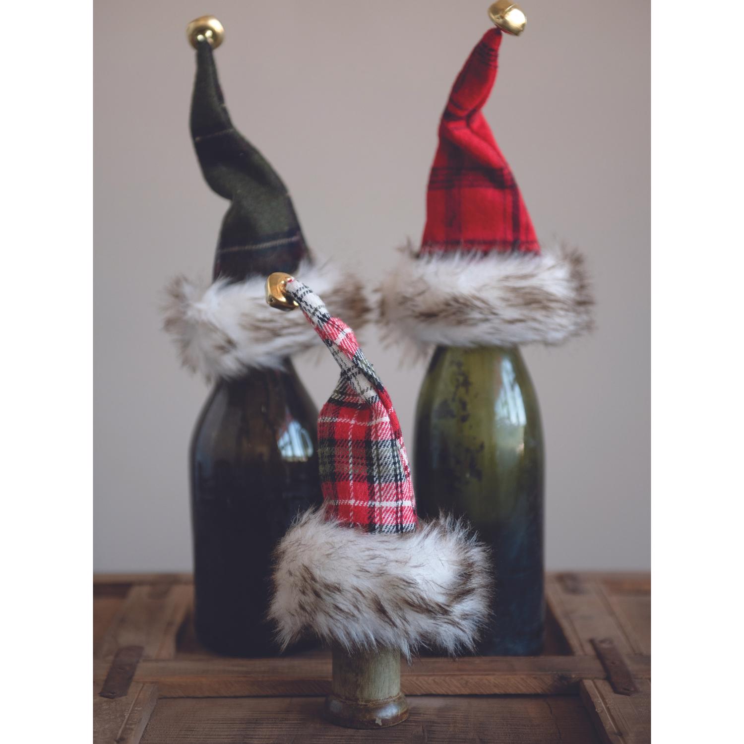 Creative Co-Op Assorted Bottle Cover Indoor Christmas Decor 9 in.