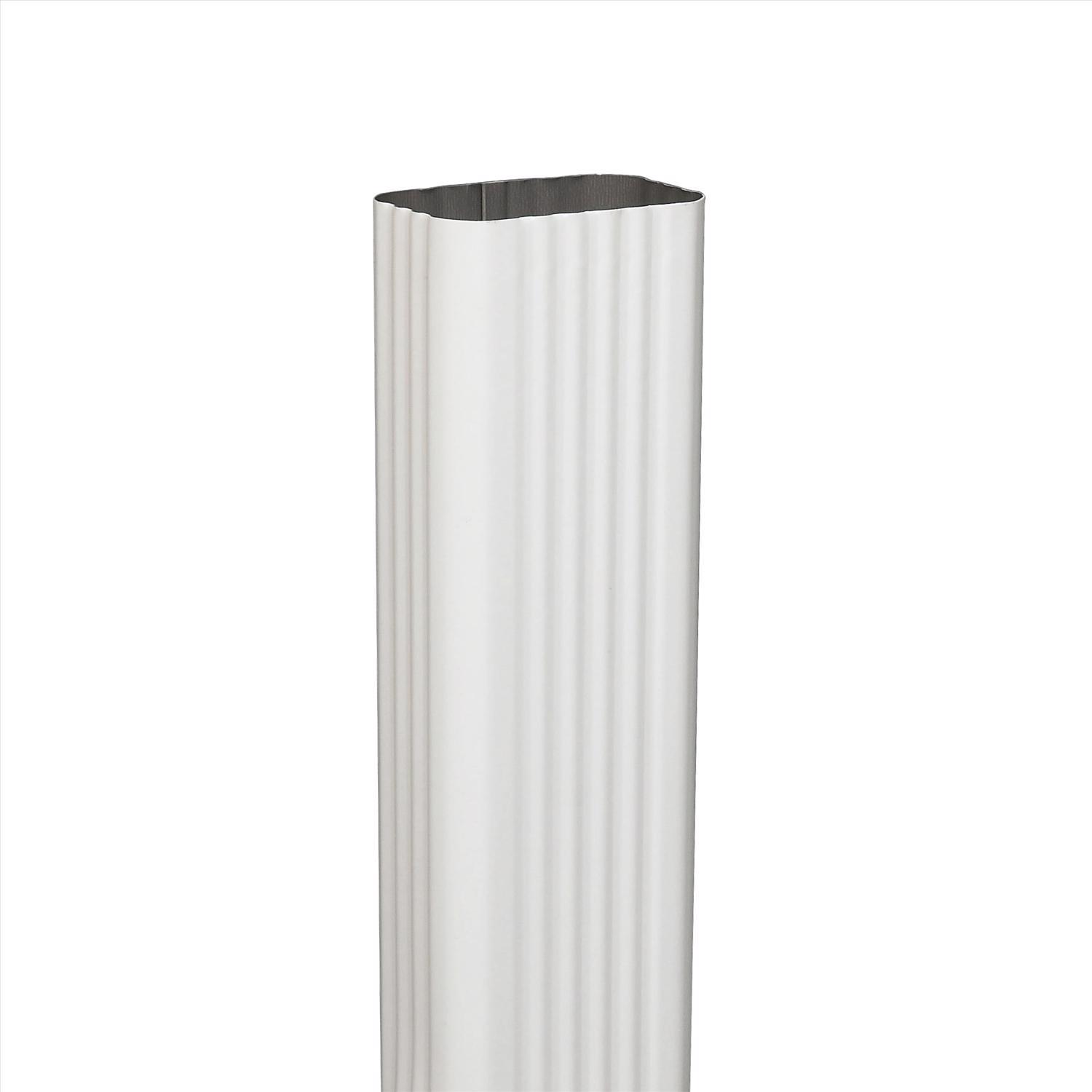 Amerimax 2 in. H X 3 in. W X 120 in. L White Aluminum Rectangular Downspout