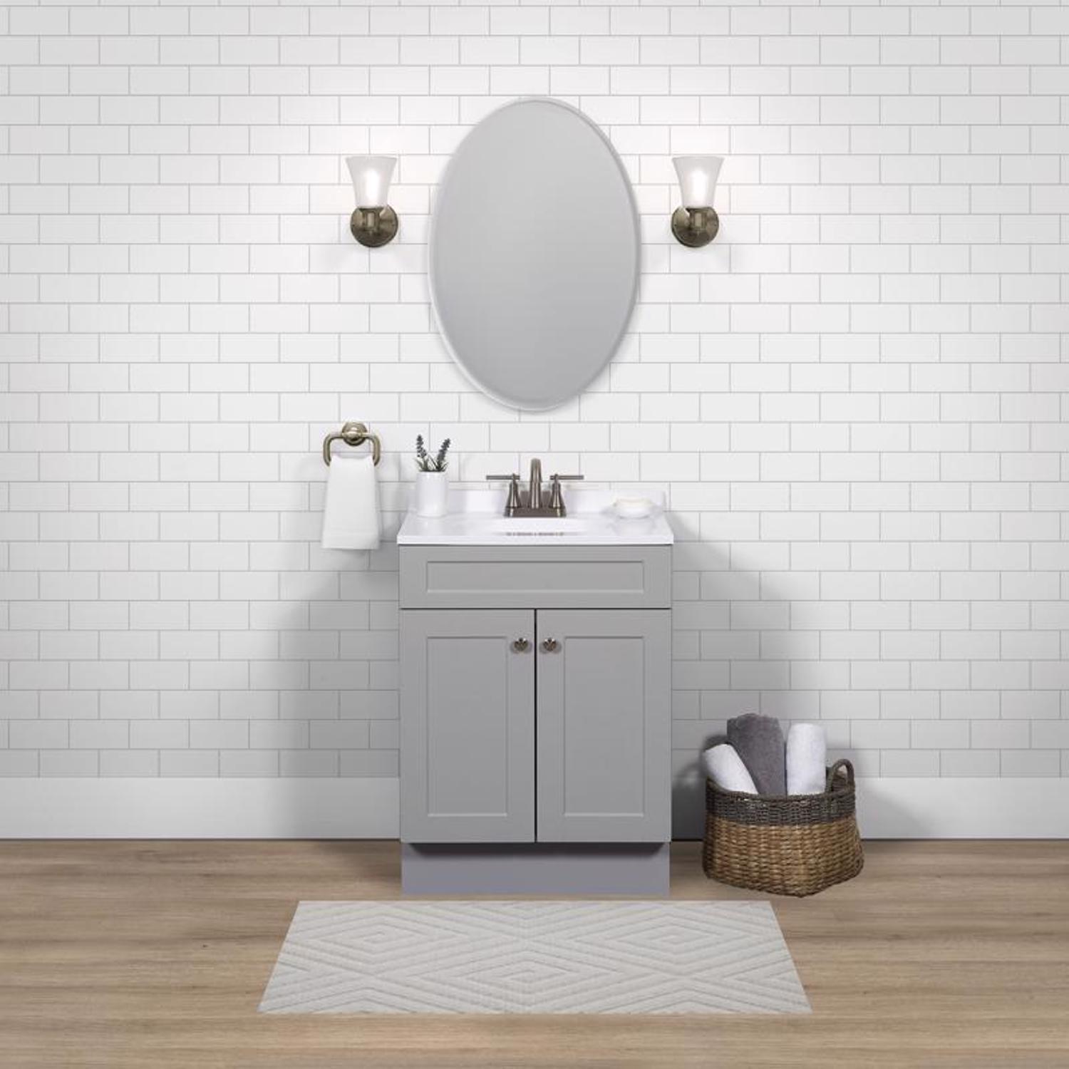 Zenna Home Single Gray Bathroom Vanity 24 in. W X 18 in. D X 35 in. H