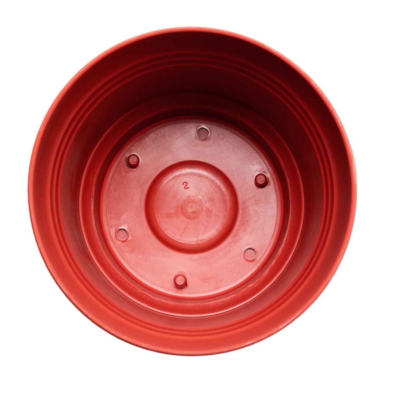 Bloem Saturn 10.75 in. H X 12.25 in. W Plastic Traditional Planter Burnt Red