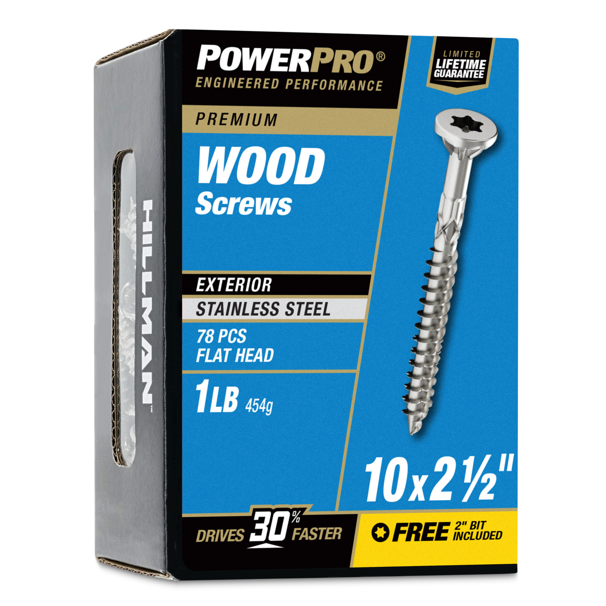 Power Pro Premium 305 Stainless Steel Wood Screws (#10 x 2-1/2 in.) - 78 pc