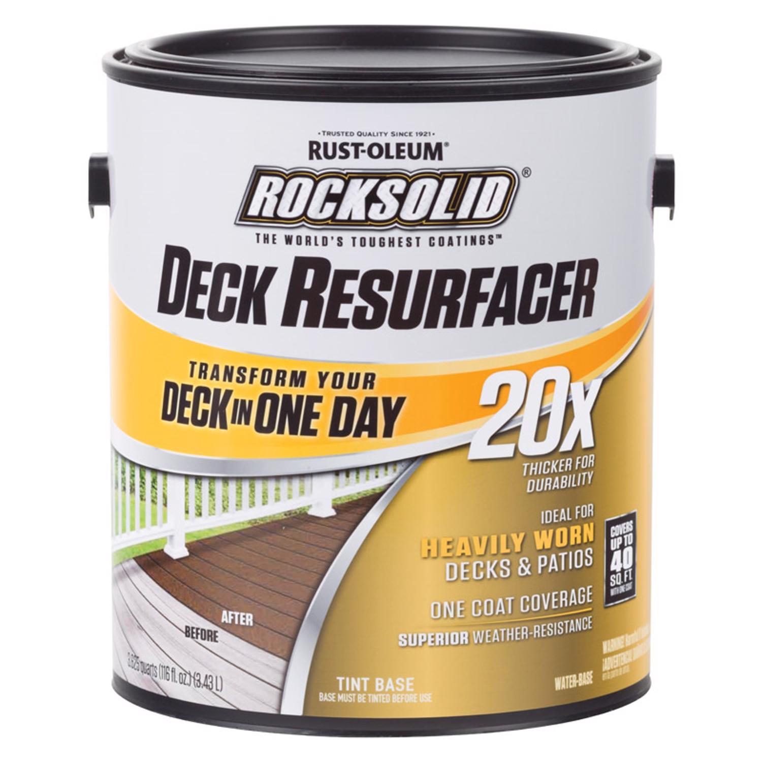 Rust-Oleum RockSolid Semi-Transparent Tintable Tint Base Water-Based Deck Resurfacer 1 gal