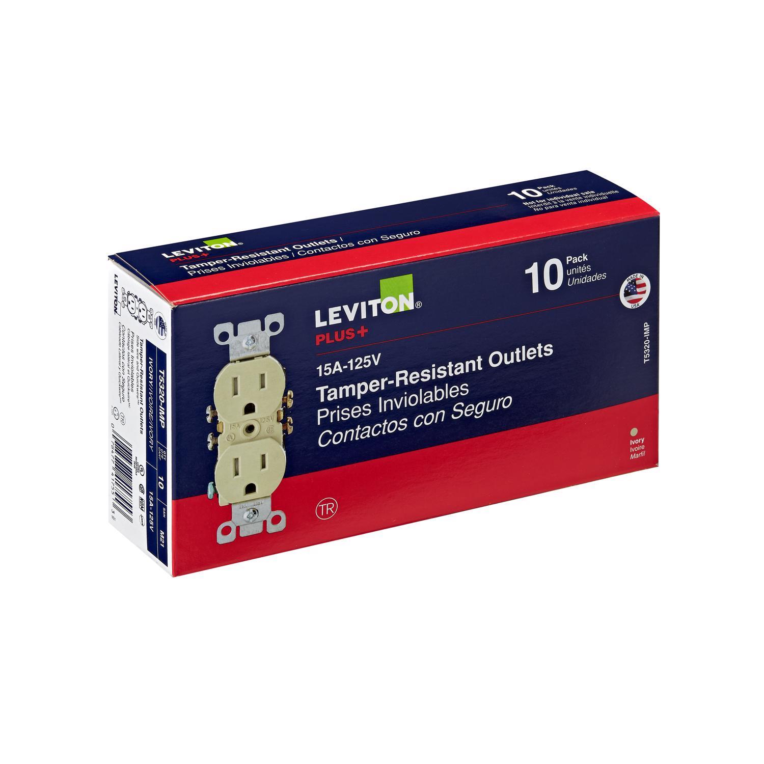 Leviton 15 amps 125 V Duplex Ivory Outlet 5-15R 10 pk