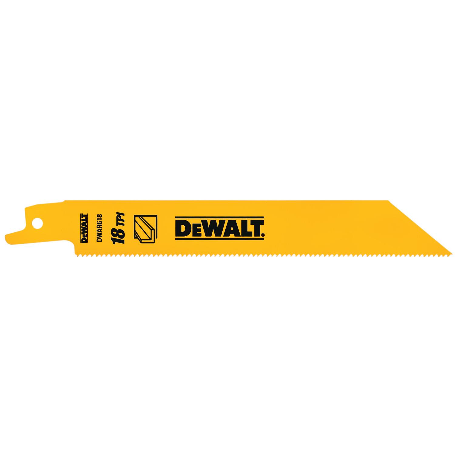 DEWALT 6 in. Bi-Metal Reciprocating Saw Blade 18 TPI 5 pk