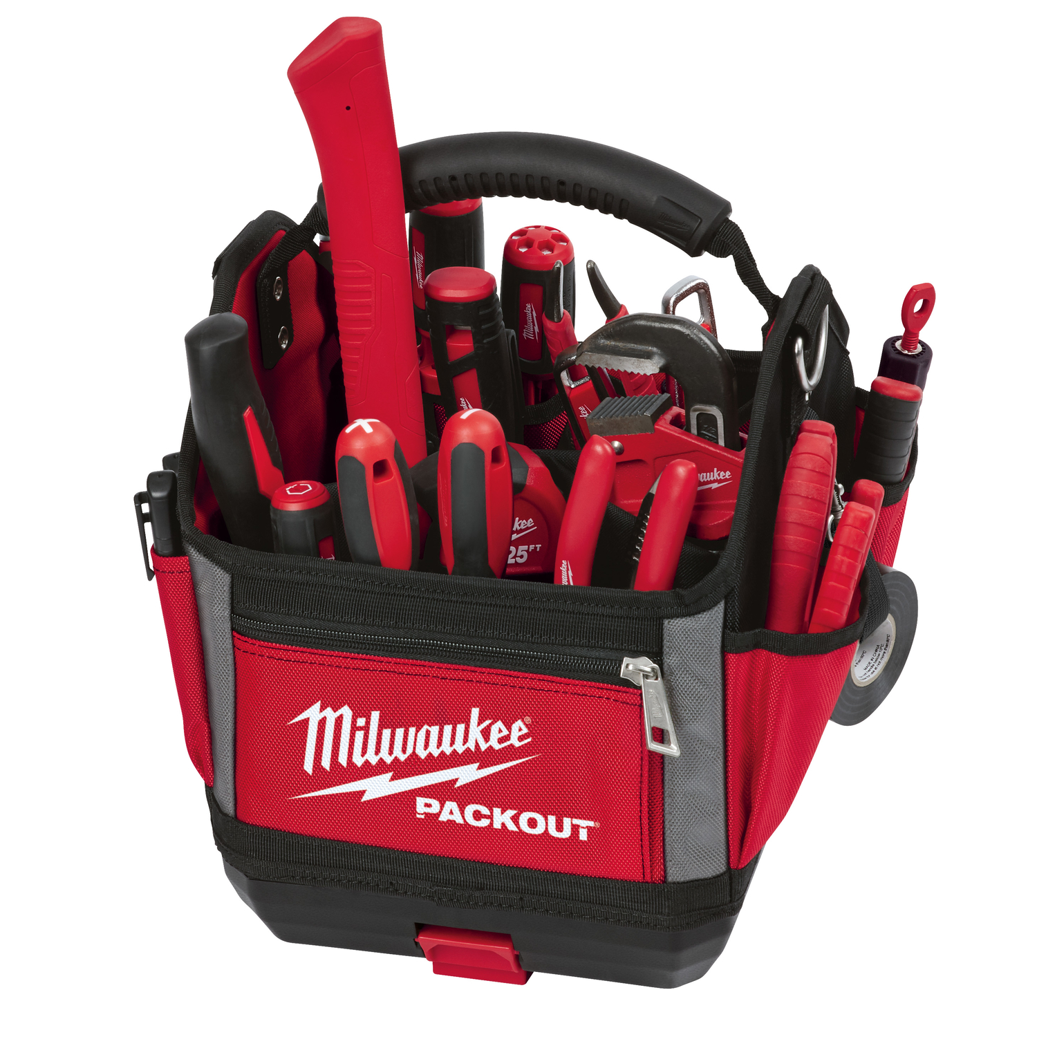 Milwaukee PACKOUT 11 in. W X 13 in. H Ballistic Polyester Tool Tote 28 pocket Black/Red 1 pc