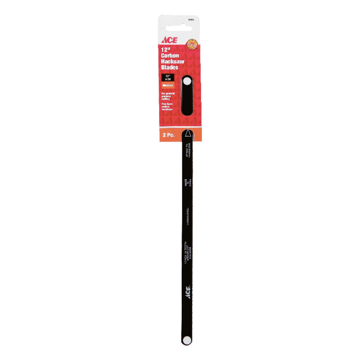 Ace 12 in. Carbon Steel Hacksaw Blade Set 24 TPI 2 pk