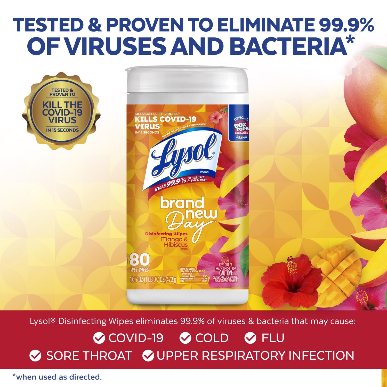 Lysol Brand New Day Mango & Hibiscus Scent Disinfecting Wipes 80 ct 1 pk