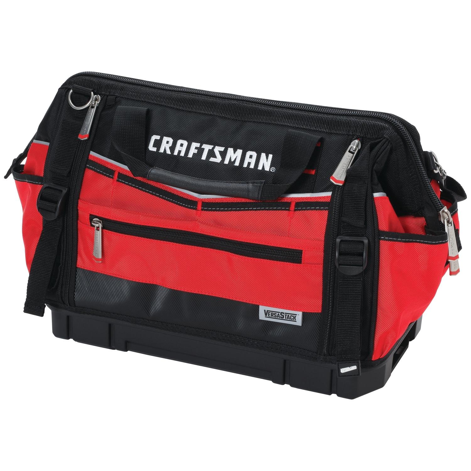 CRAFTSMAN VERSASTACK 8.5 in. W X 13.5 in. H Polyester Tool Bag 31 pocket Black/Red 1 pc