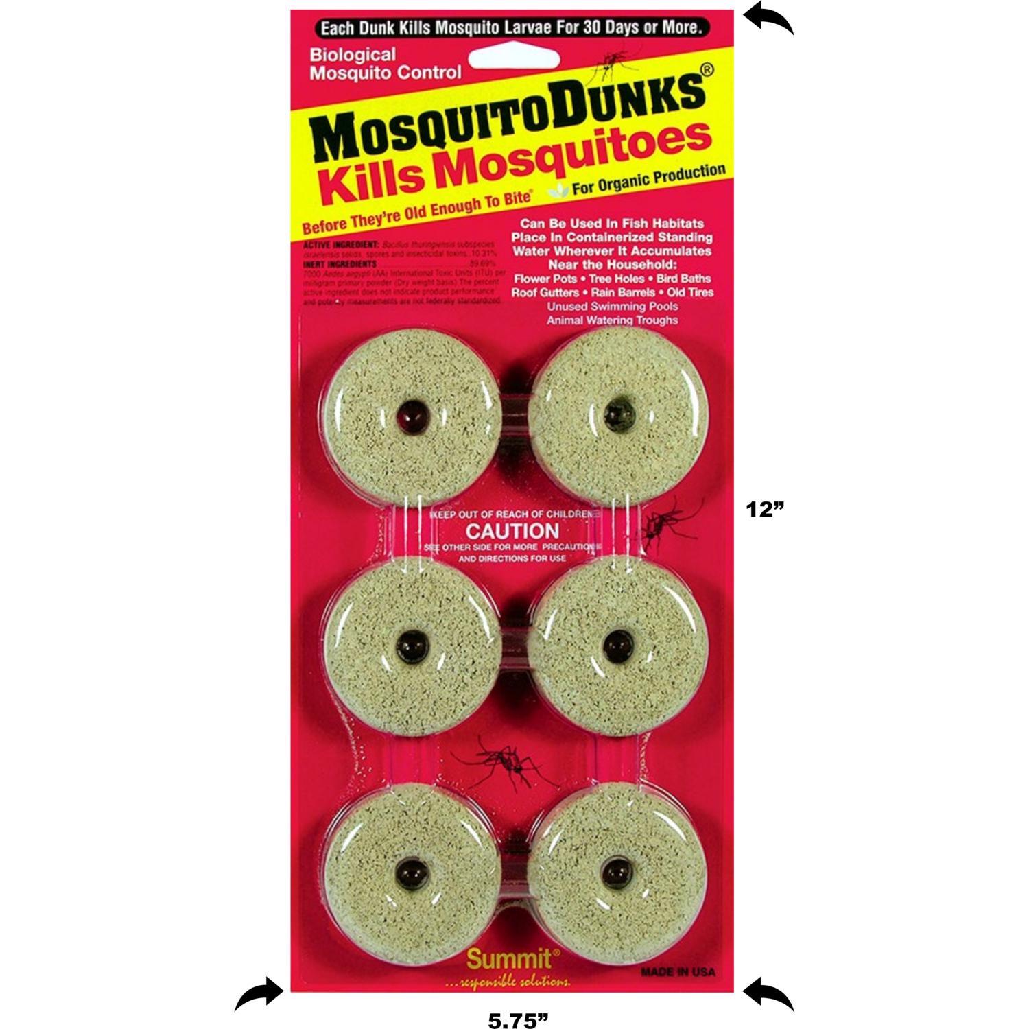 Summit Mosquito Dunks Organic Insect Repellent Solid For Mosquitoes 6 ct