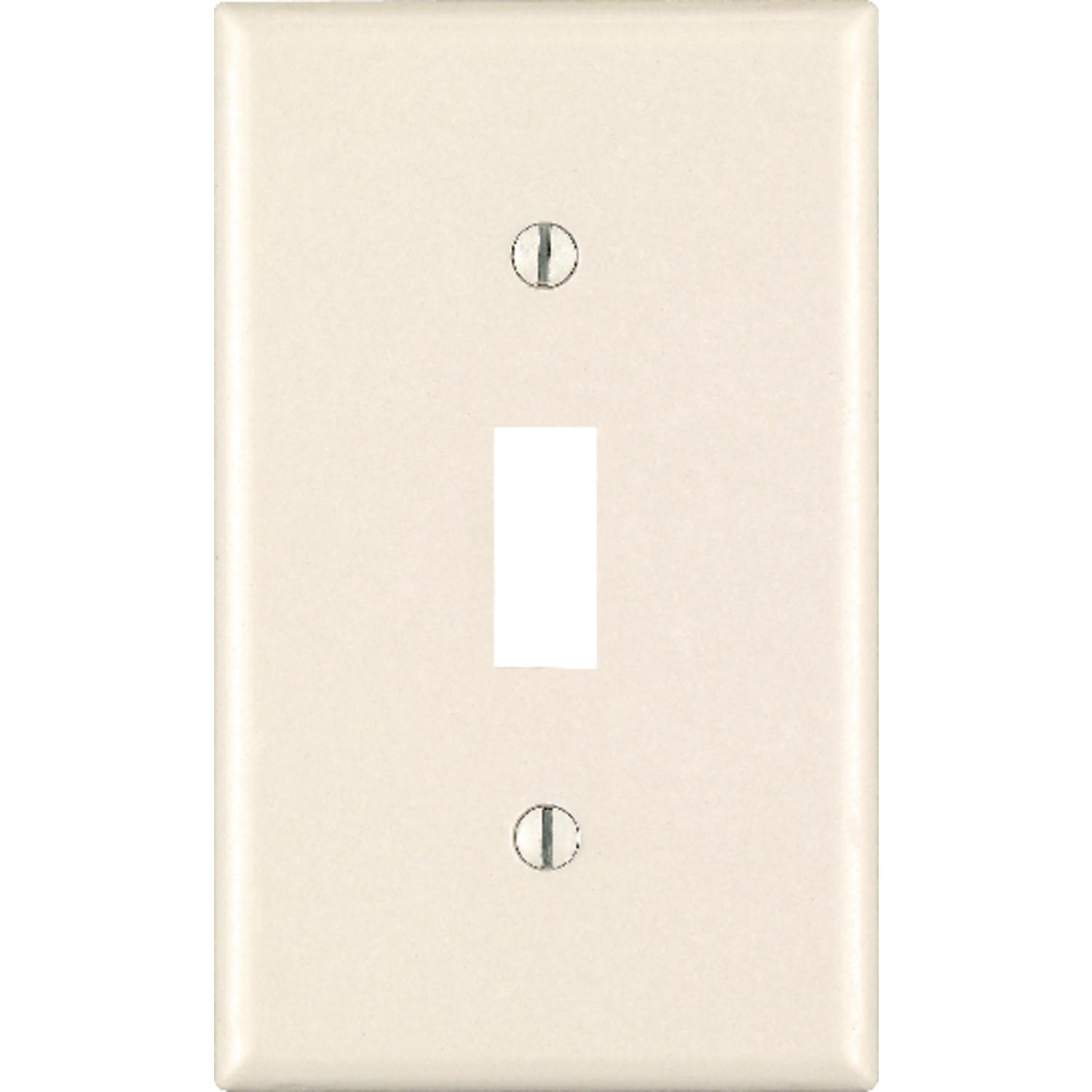 Leviton Almond 1 gang Plastic Toggle Wall Plate 1 pk