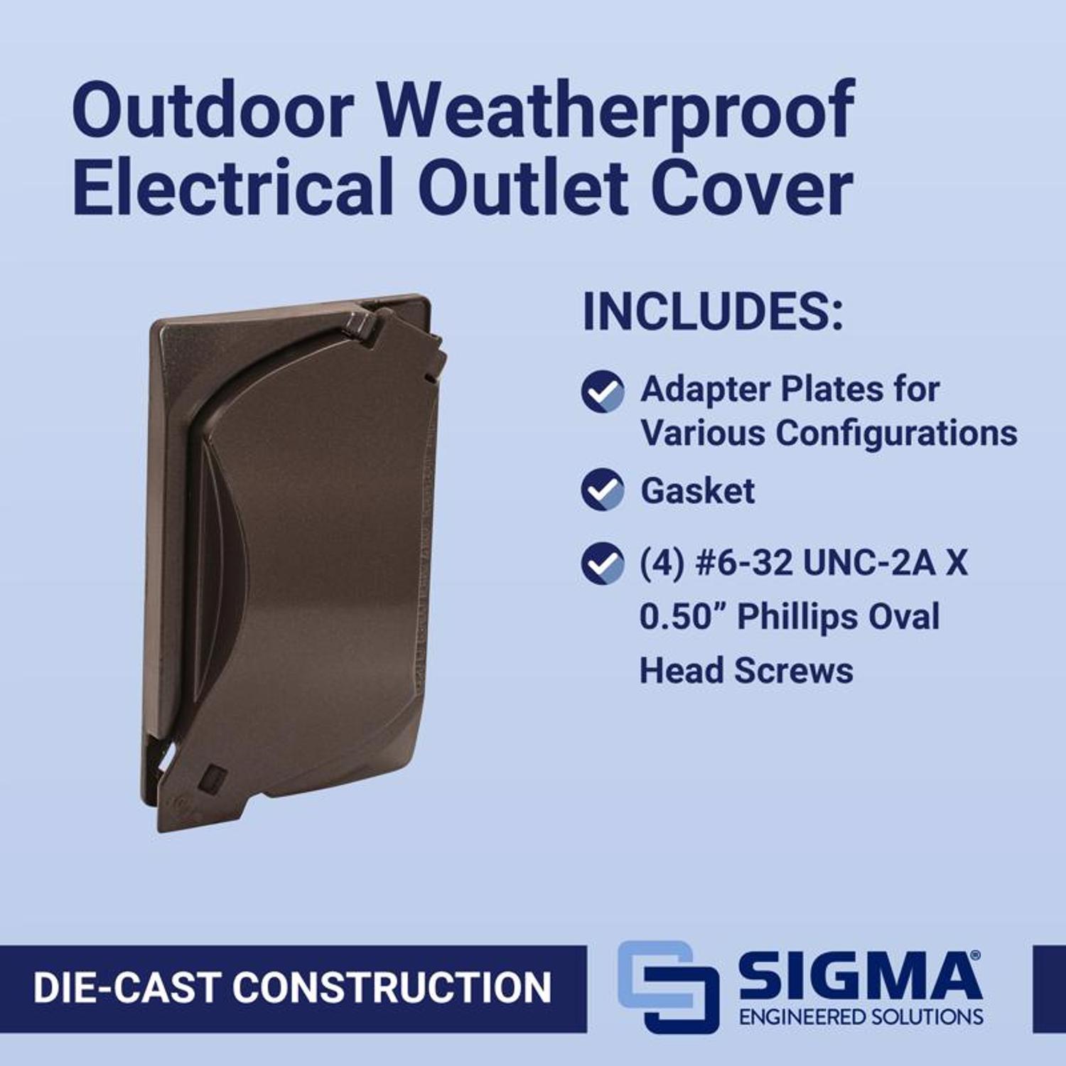 Sigma Engineered Solutions Rectangle Die-Cast Metal 1 gang 4.57 in. H X 2.81 in. W Universal Cover
