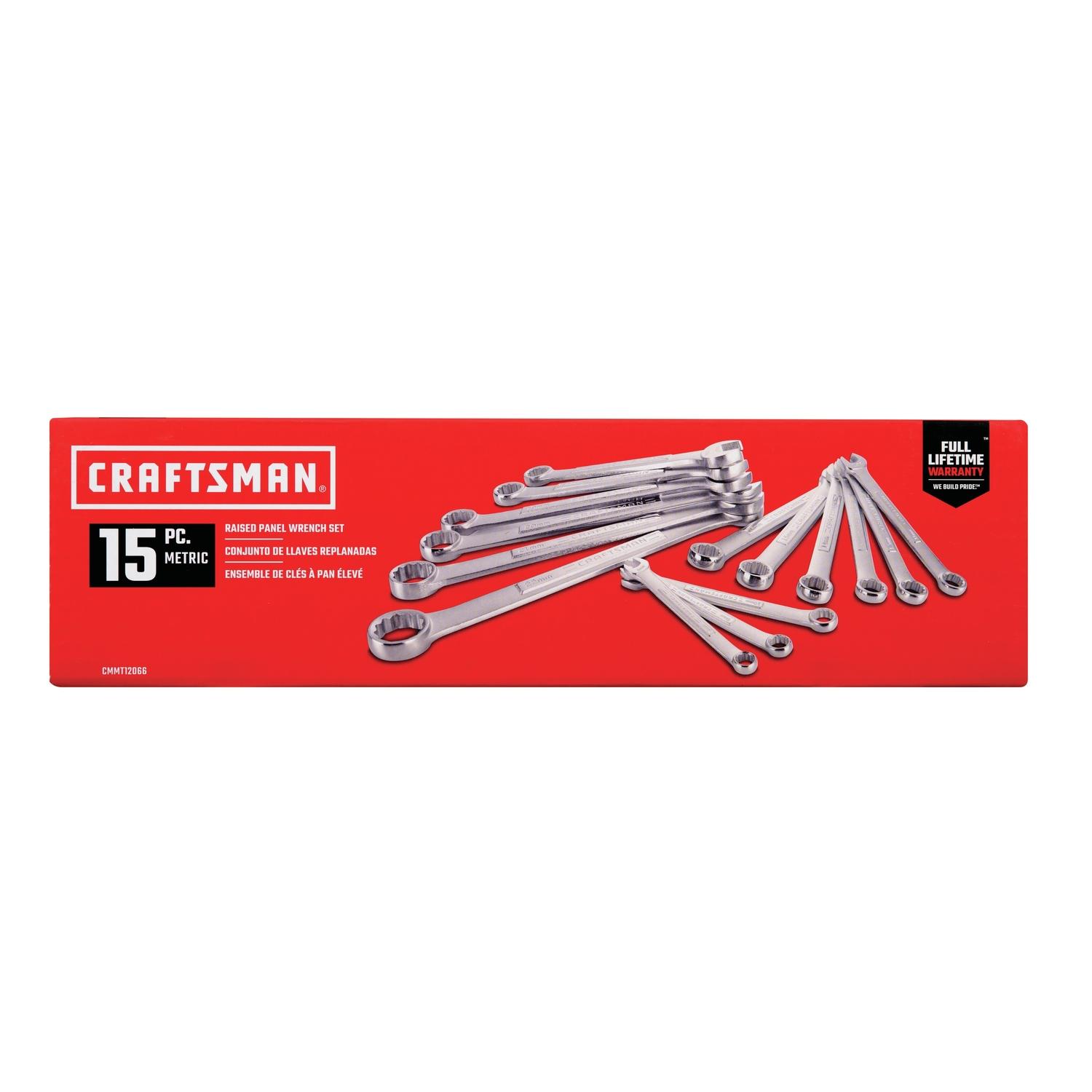 CRAFTSMAN 12 Point Metric Combination Wrench Set 15 pc
