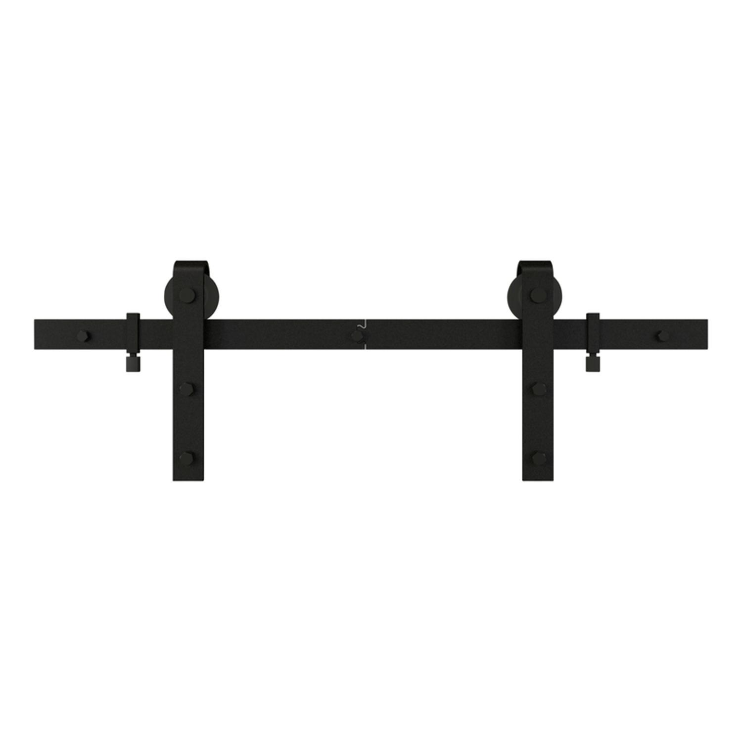 National Hardware Classic 96 in. L Matte Black Steel Barn Door Hanger Kit 1 pc