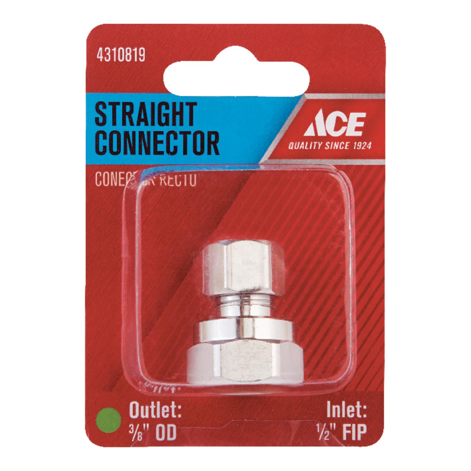 Ace 1/2 in. FPT X 3/8 in. D Compression Brass Straight Connector