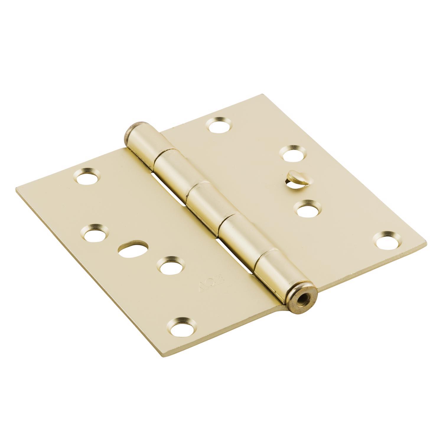Ace 4 in. L Satin Brass Residential Door Hinge 3 pk