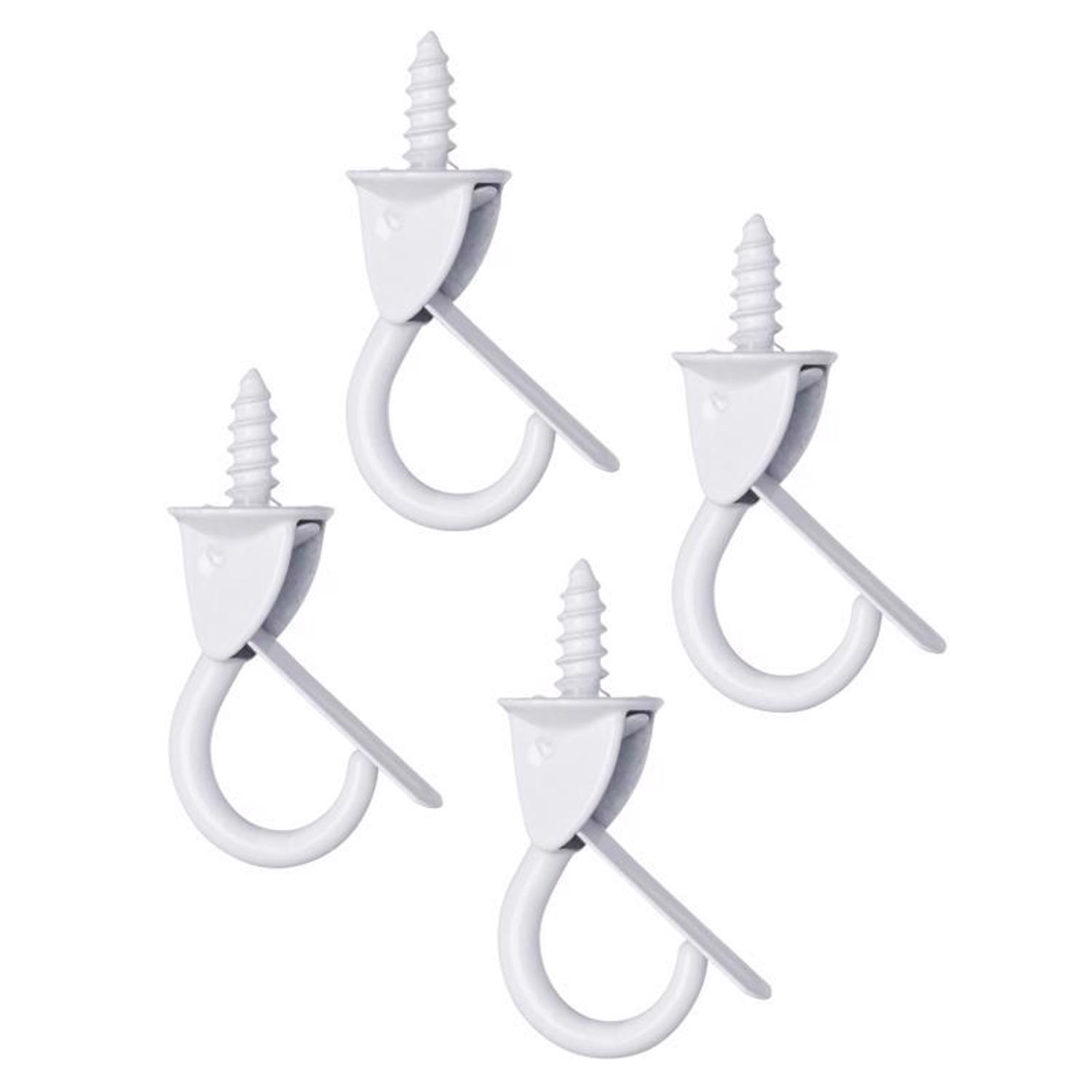 Ace Medium White Steel 1.375 in. L Cup Hook 10 lb 4 pk