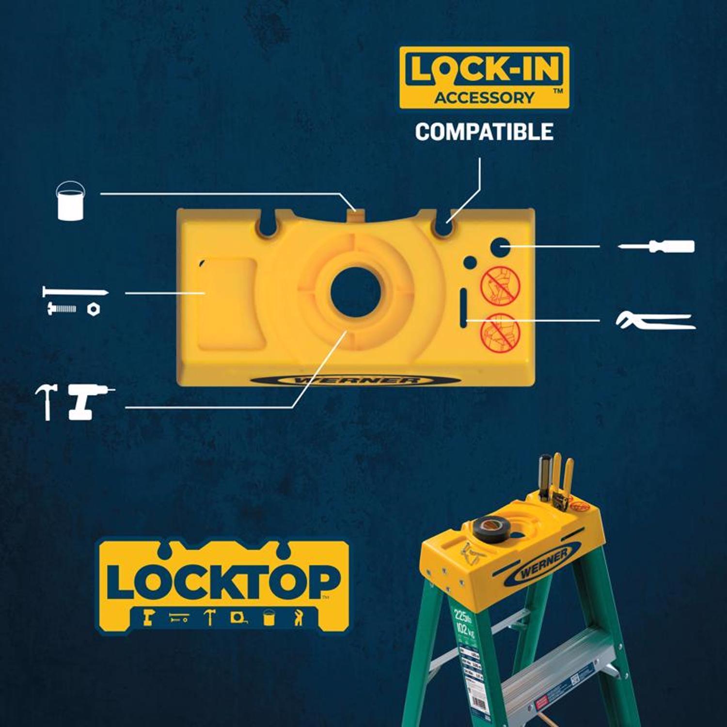 Werner 8 ft. H Fiberglass Step Ladder Type II 225 lb. capacity