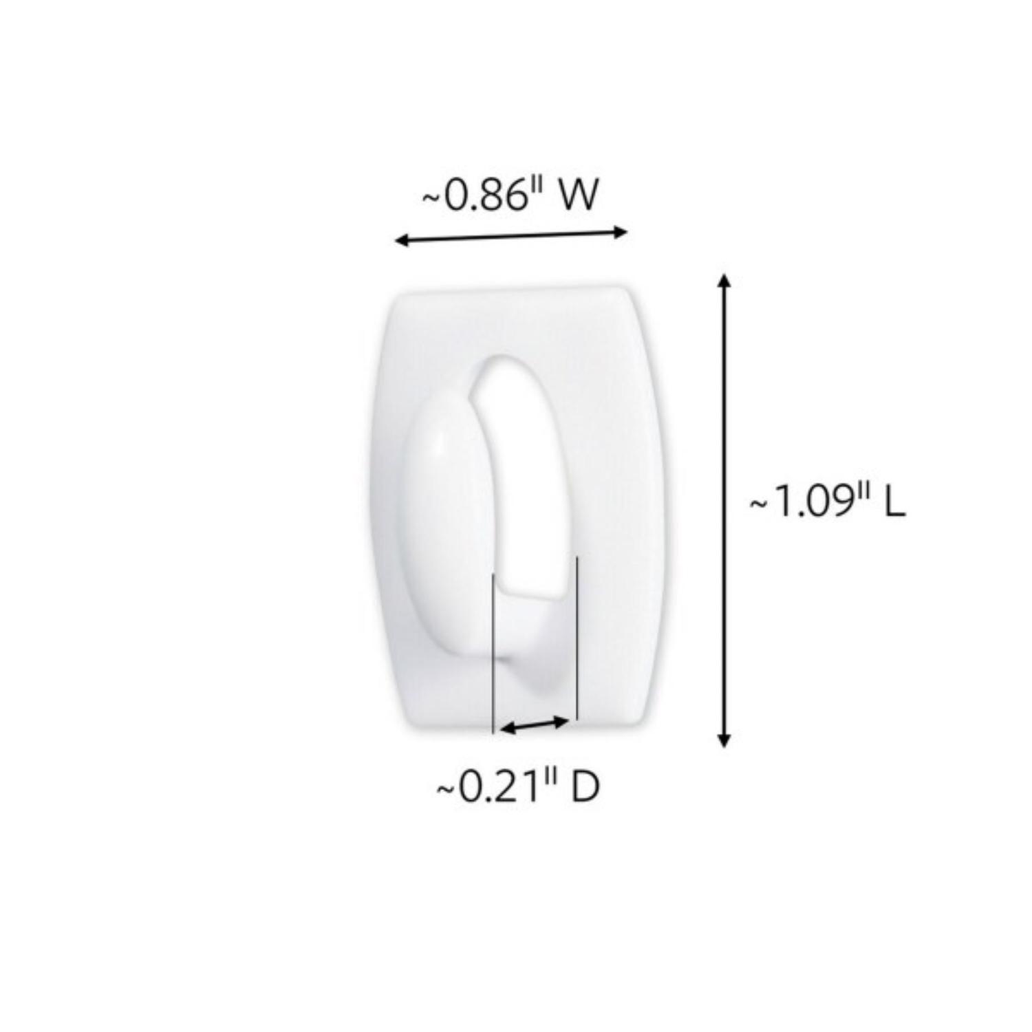 3M Command Mini Plastic Hook 1.08 in. L 6 pk