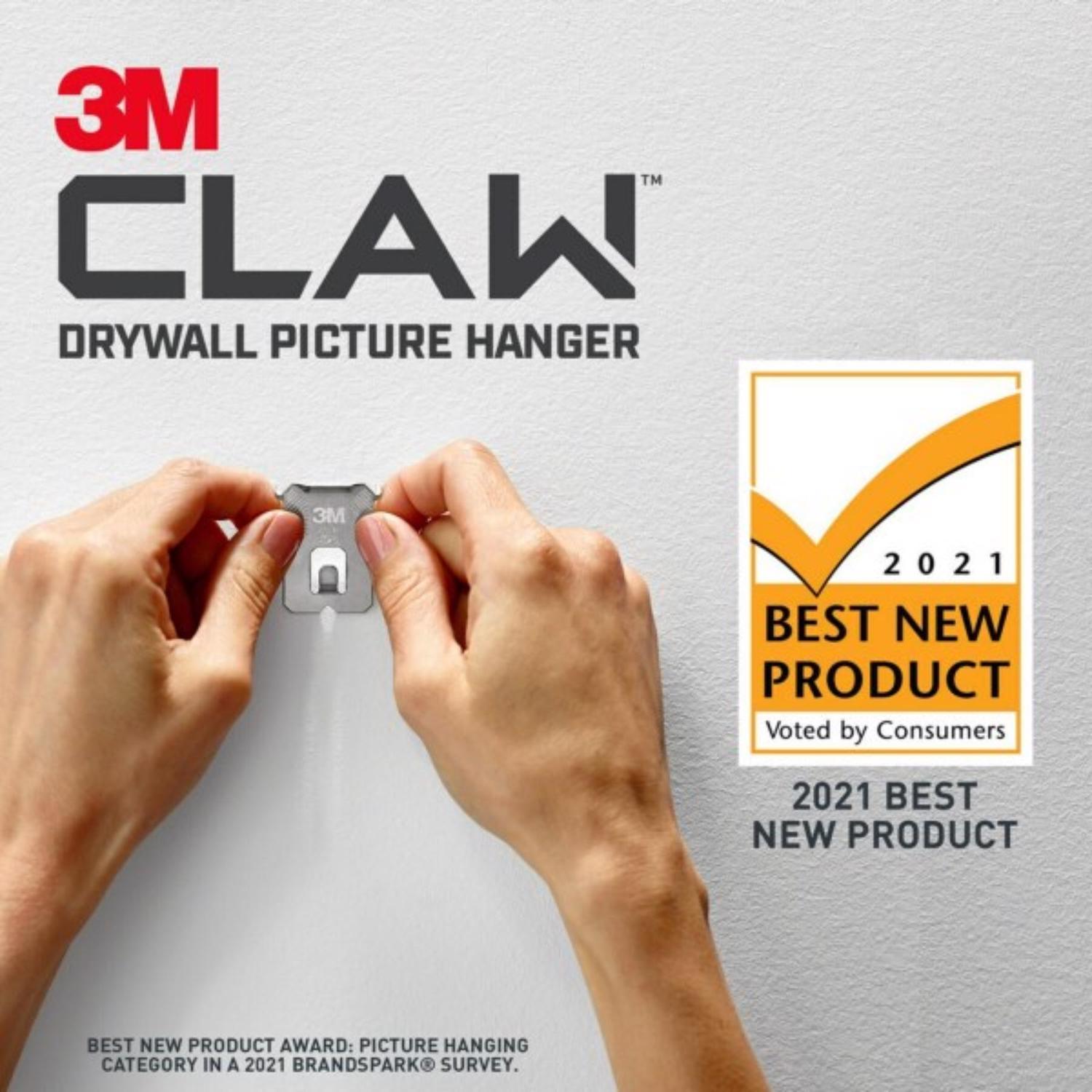3M Claw Silver Drywall Picture Hanger 25 lb 4 pk
