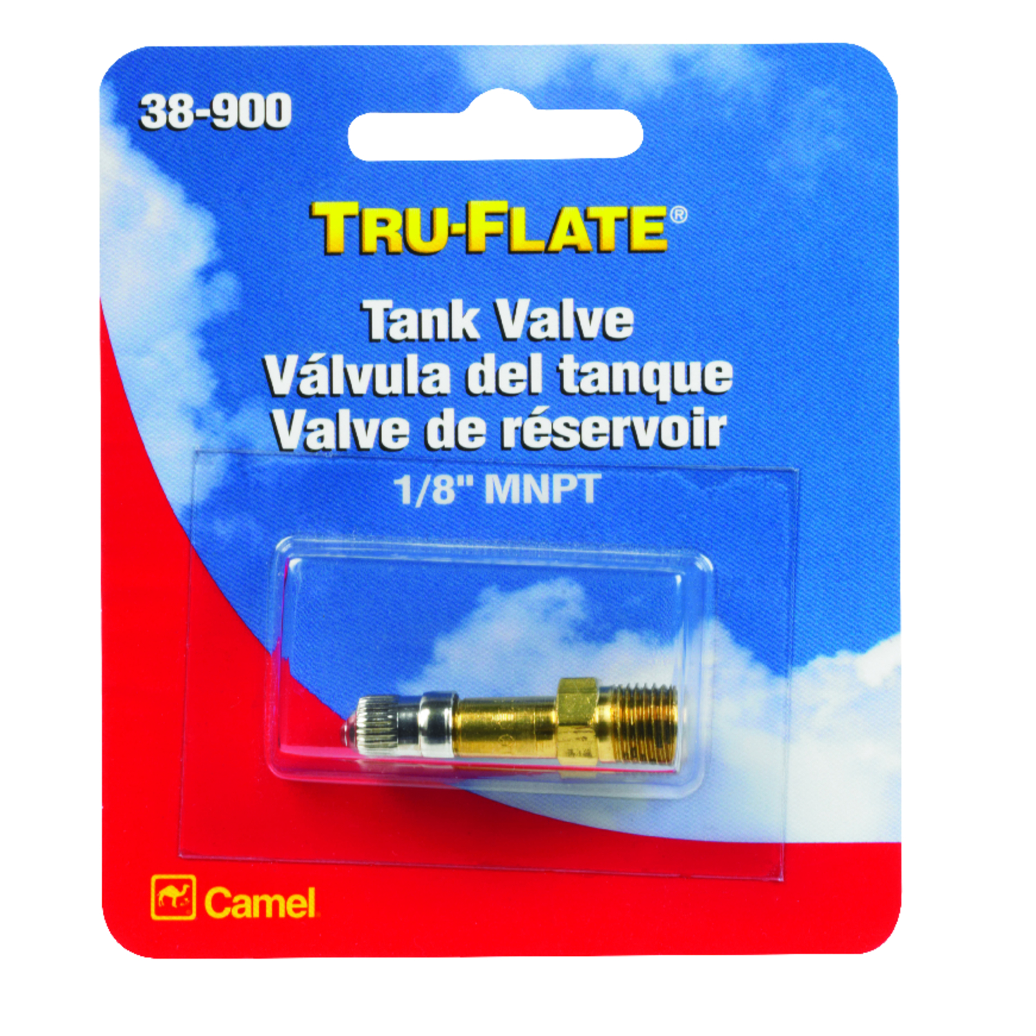 Tru-Flate Brass Tank Valve 1/8 in. Male 1 pc