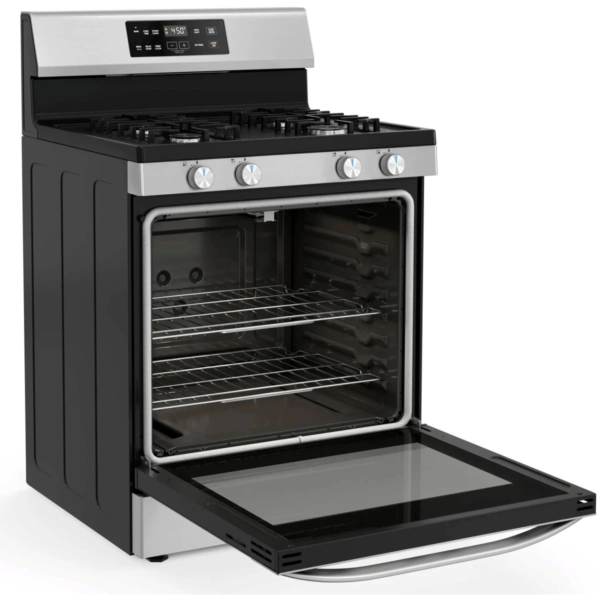 Midea 30 in. Stainless Steel Freestanding Gas Range with 4 Sealed Burners
