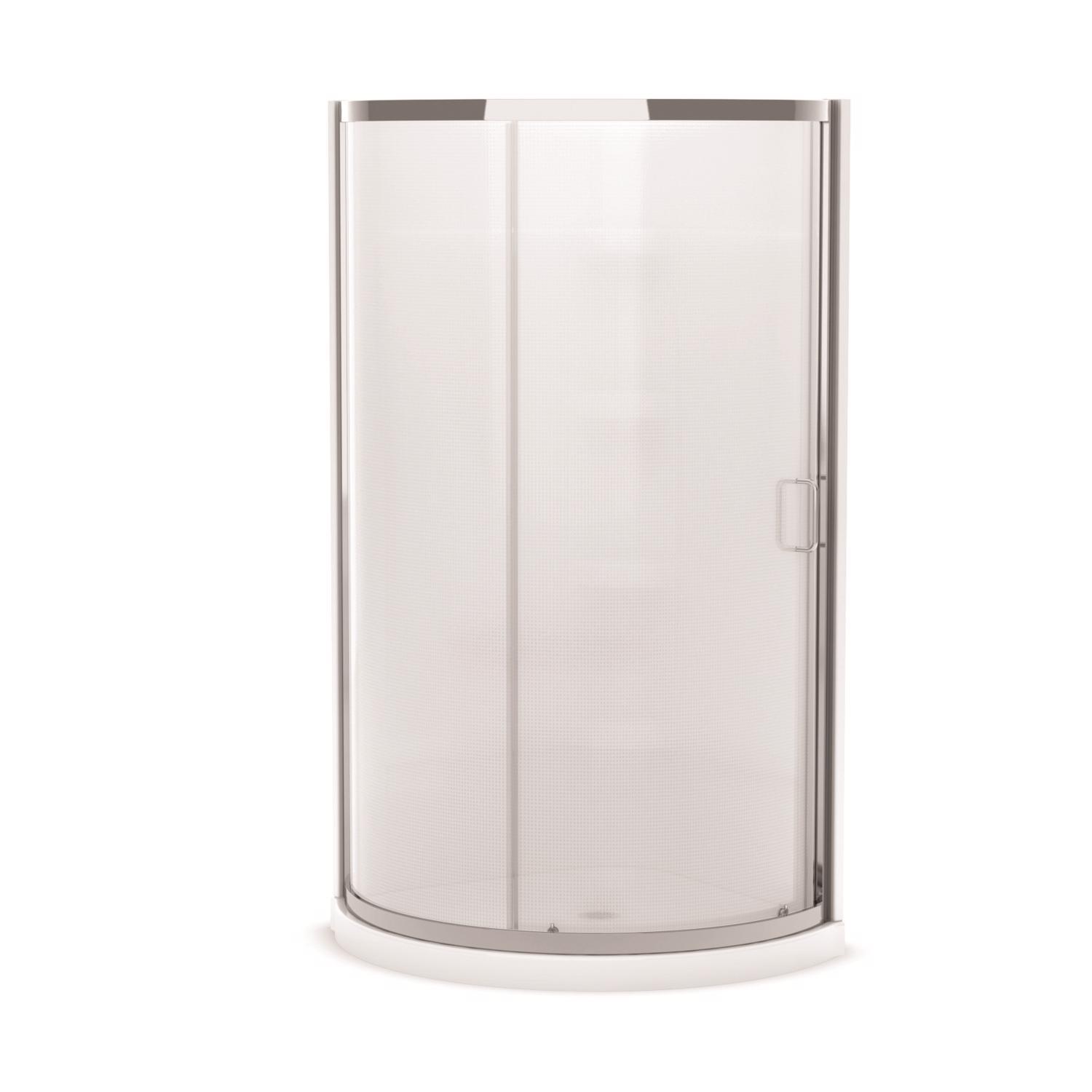 MAAX Cyrene 76 in. H X 34 in. W Chrome White Framed Shower Kit