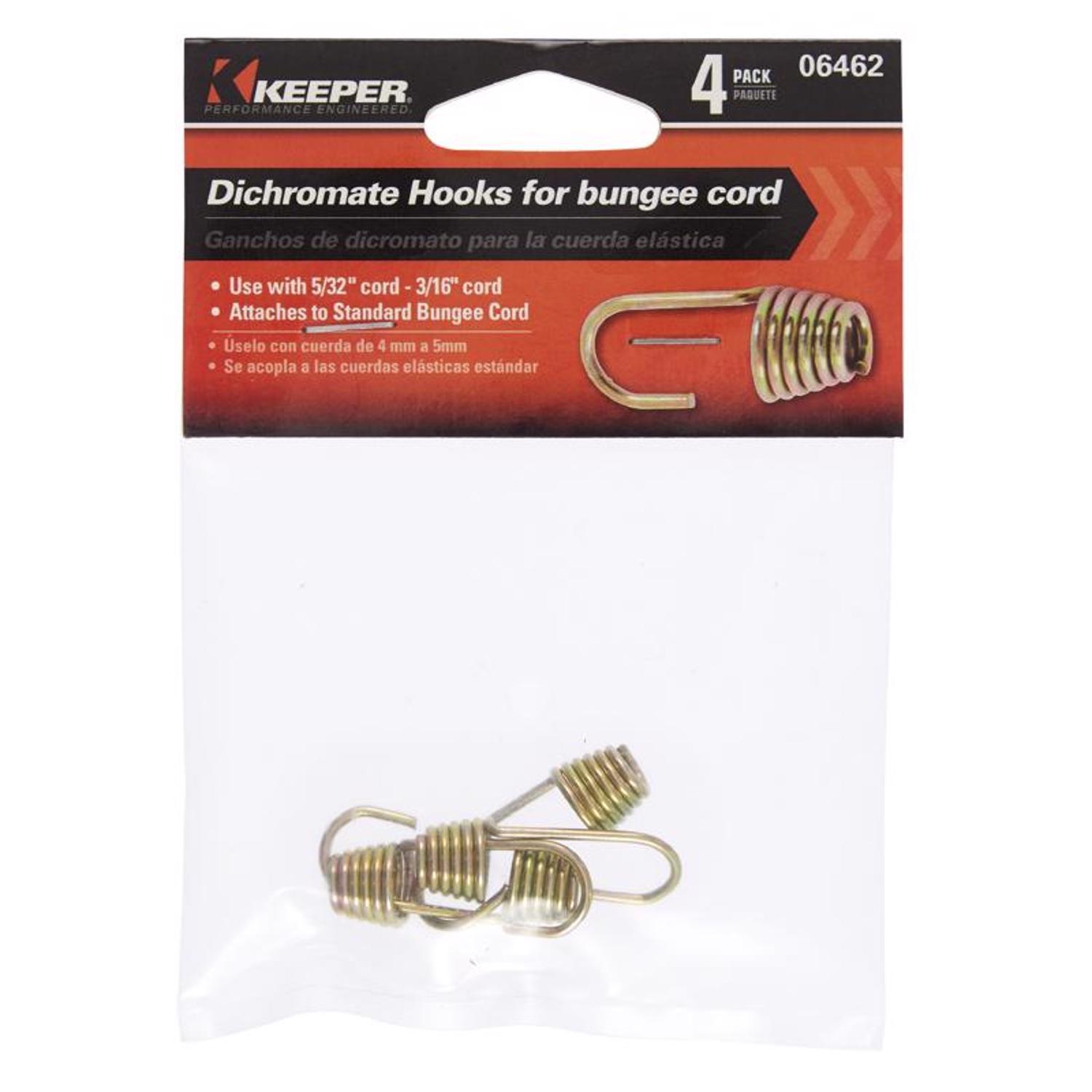 Keeper Gold Bungee Cord Hooks 5/32 in. L X 3/16 in. 4 pk