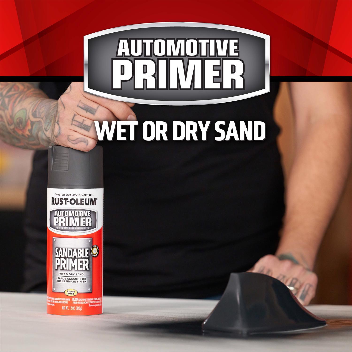 Rust-Oleum Automotive Flat Black Automotive Sandable Primer Spray 12 oz