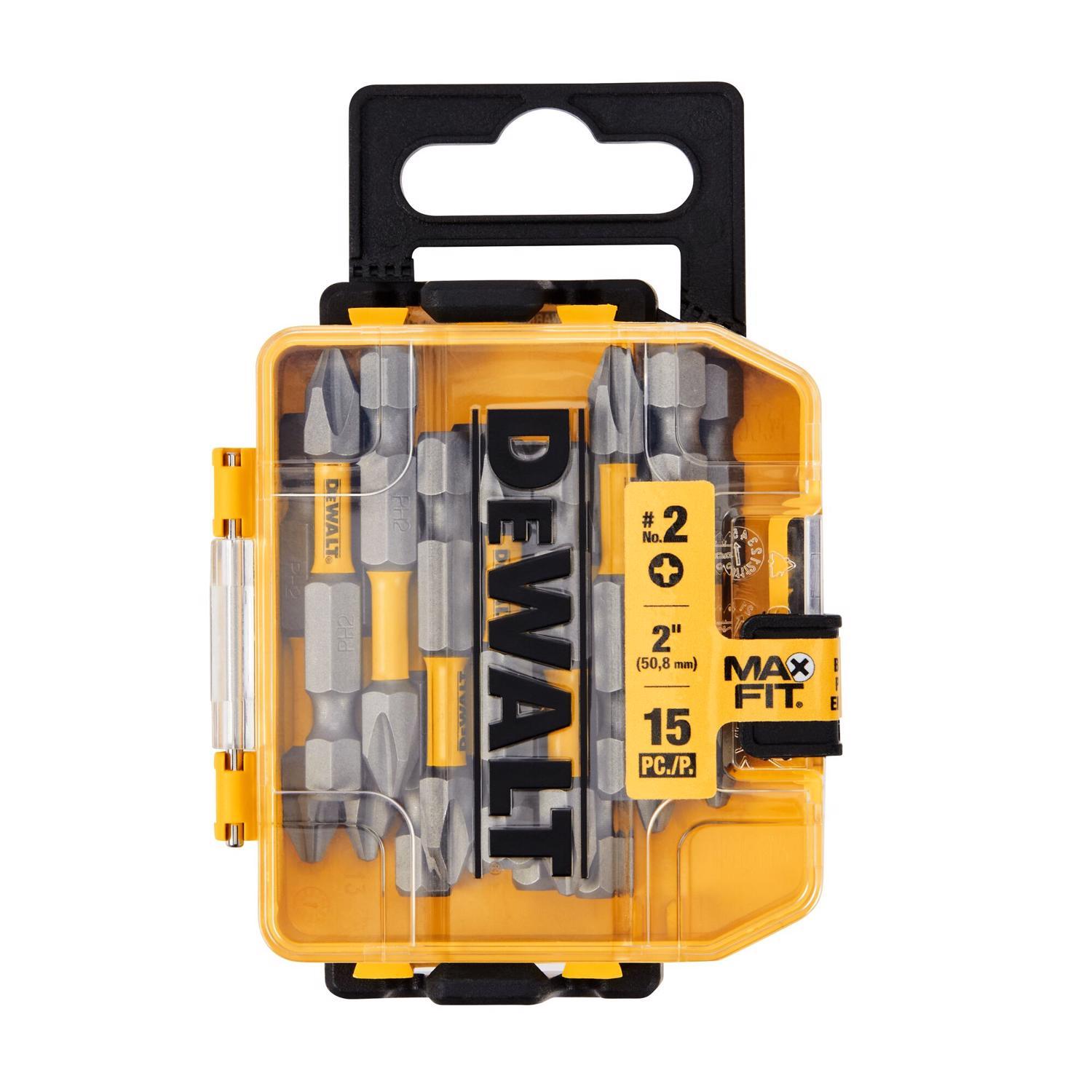 DEWALT Max Fit Phillips #2 X 2 in. L Screwdriver Bit Set Steel 15 pc