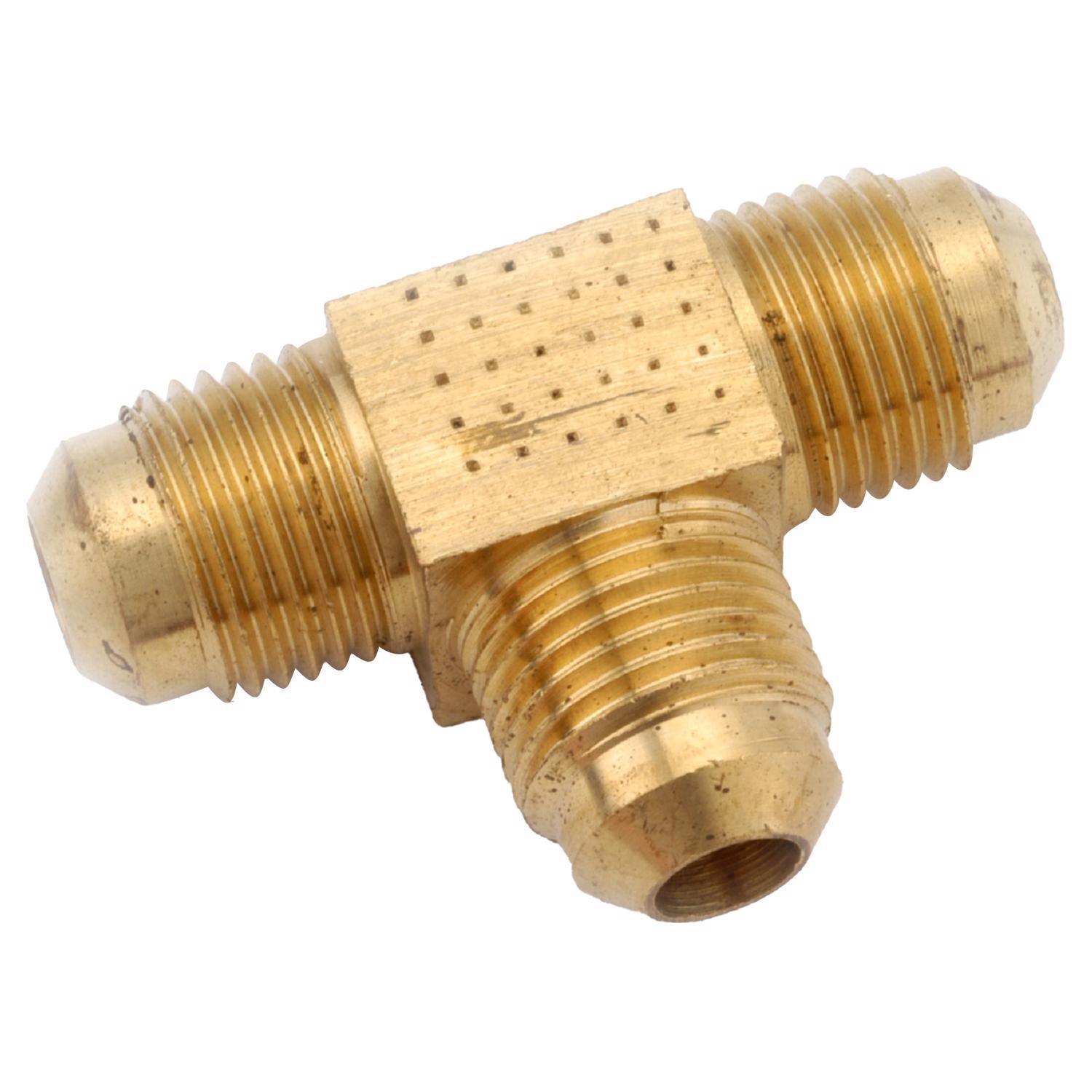 Anderson Metals 3/8 in. Male Flare 3/8 in. D Male Flare Gold Brass Tee