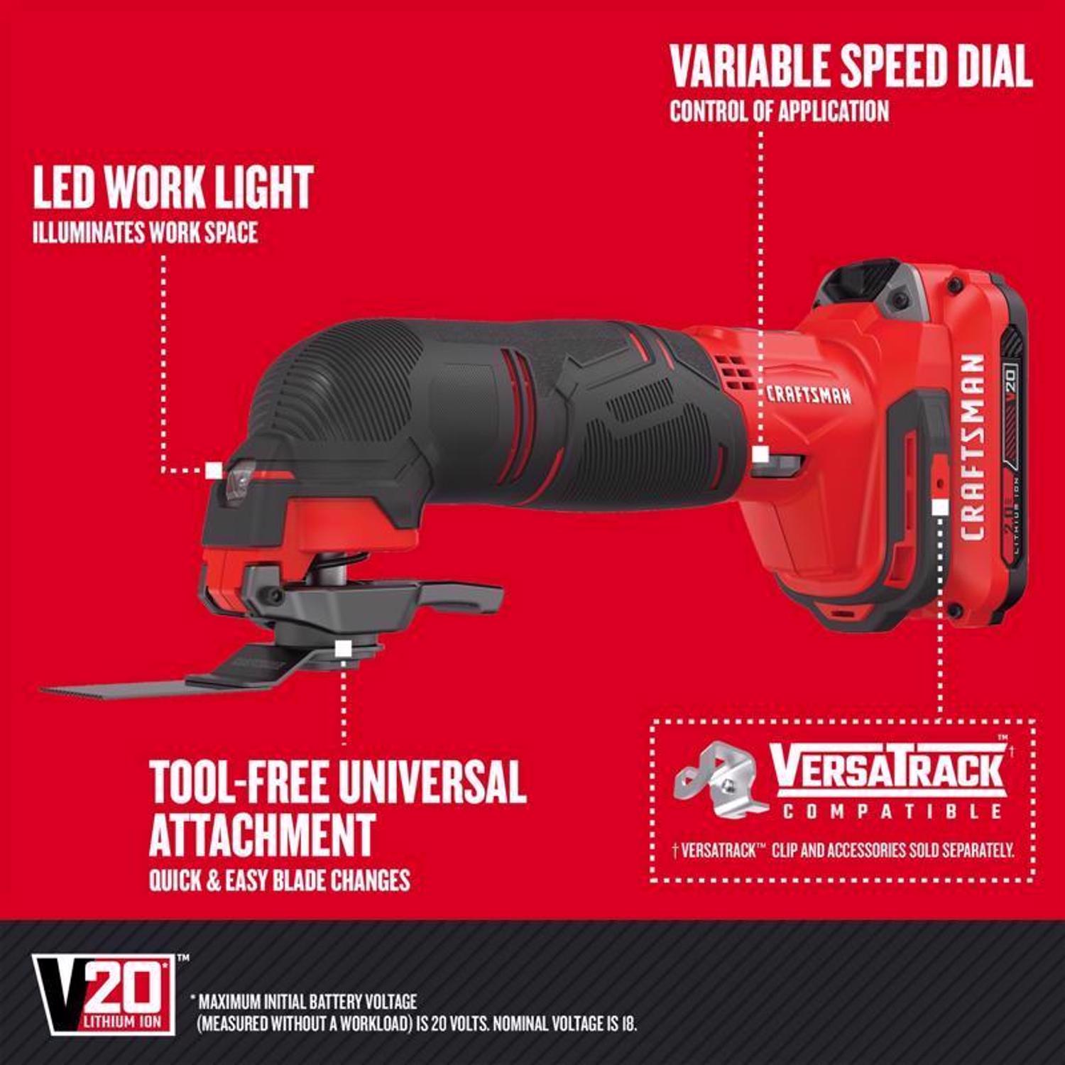 Craftsman V20 Cordless Brushed 5 Tool Combo Kit