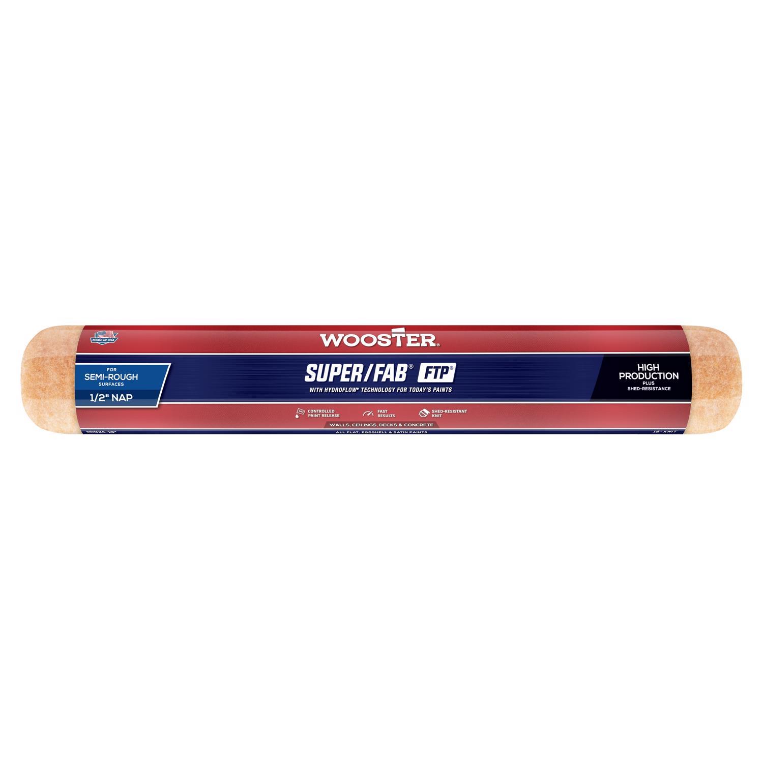 Wooster Super/Fab Fabric 18 in. W X 1/2 in. Paint Roller Cover 1 pk