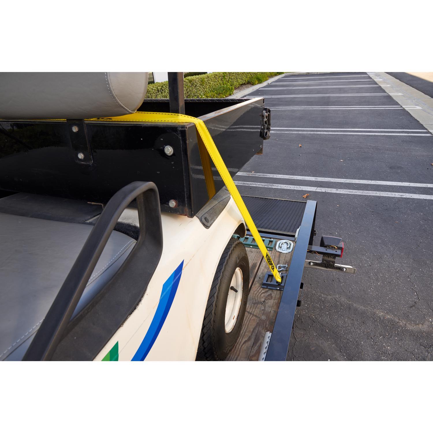 Keeper 1.75 in. W X 15 ft. L Black/Yellow Ratchet Tie Down Strap 1333 lb 1 pk