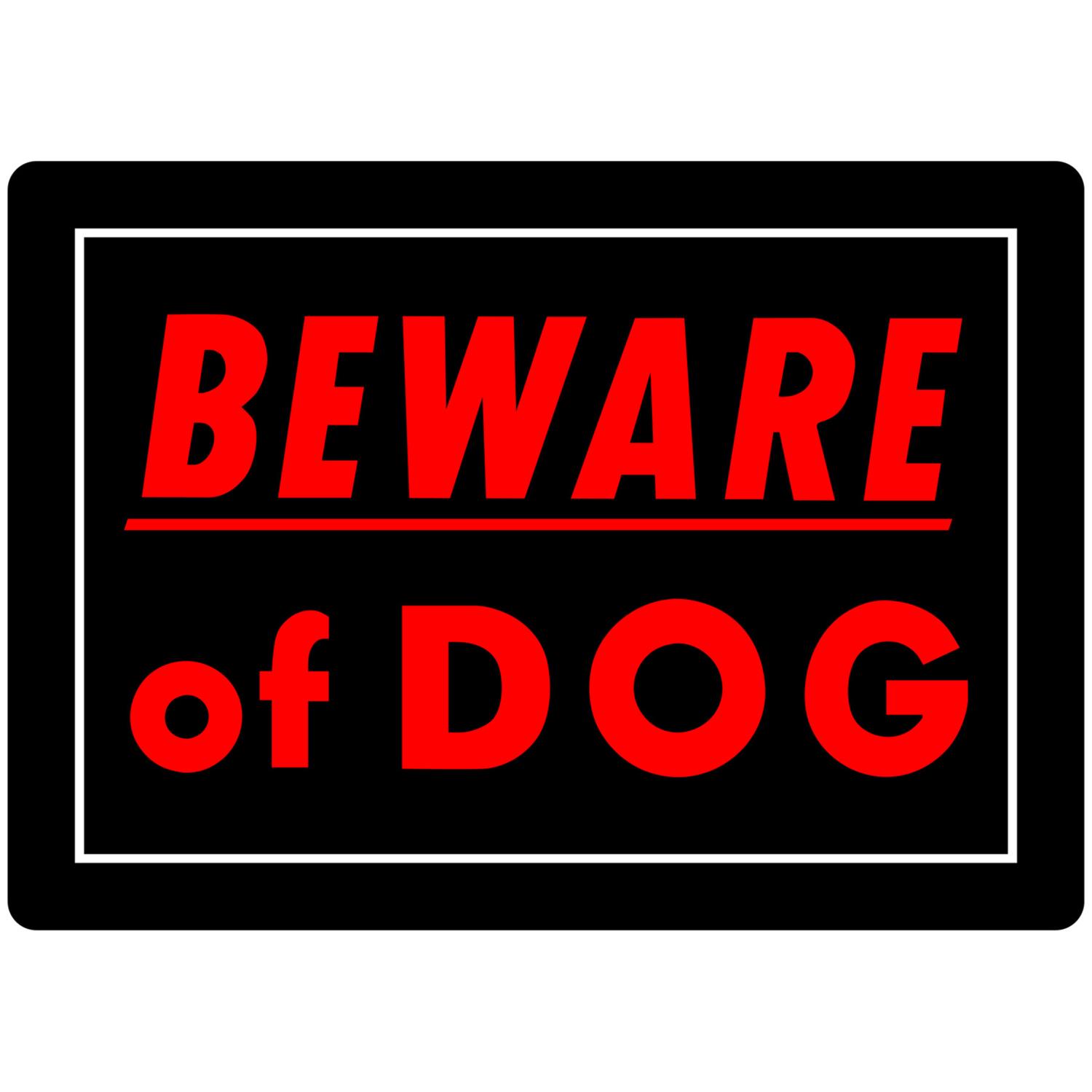 HILLMAN English Black Beware of Dog Sign 10 in. H X 14 in. W