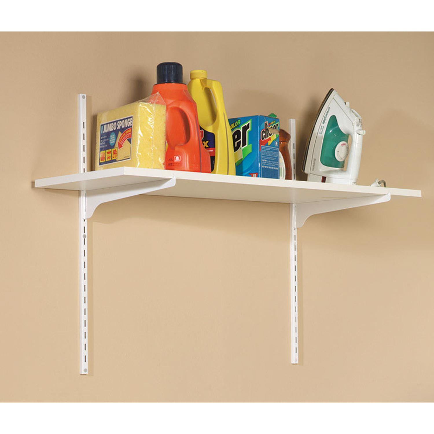 Knape & Vogt White Steel Regular Duty Bracket 16 Ga. 24 in. L
