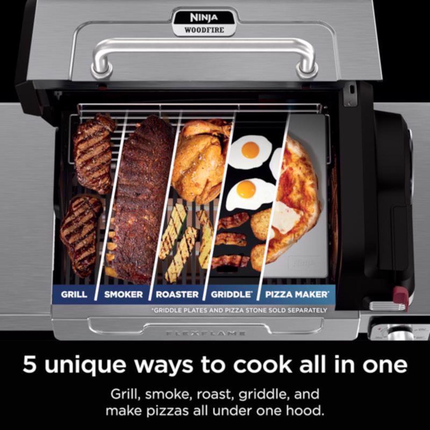 Ninja FlexFlame 3 Burner Liquid Propane Grill Black/Silver