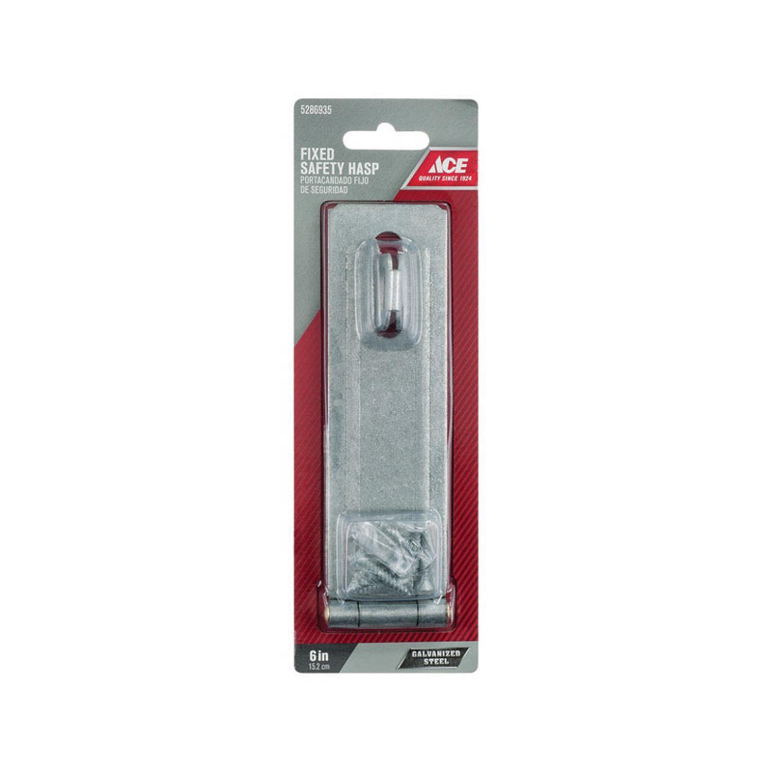 Ace Galvanized Steel 6 in. L Fixed Staple Safety Hasp 1 pk