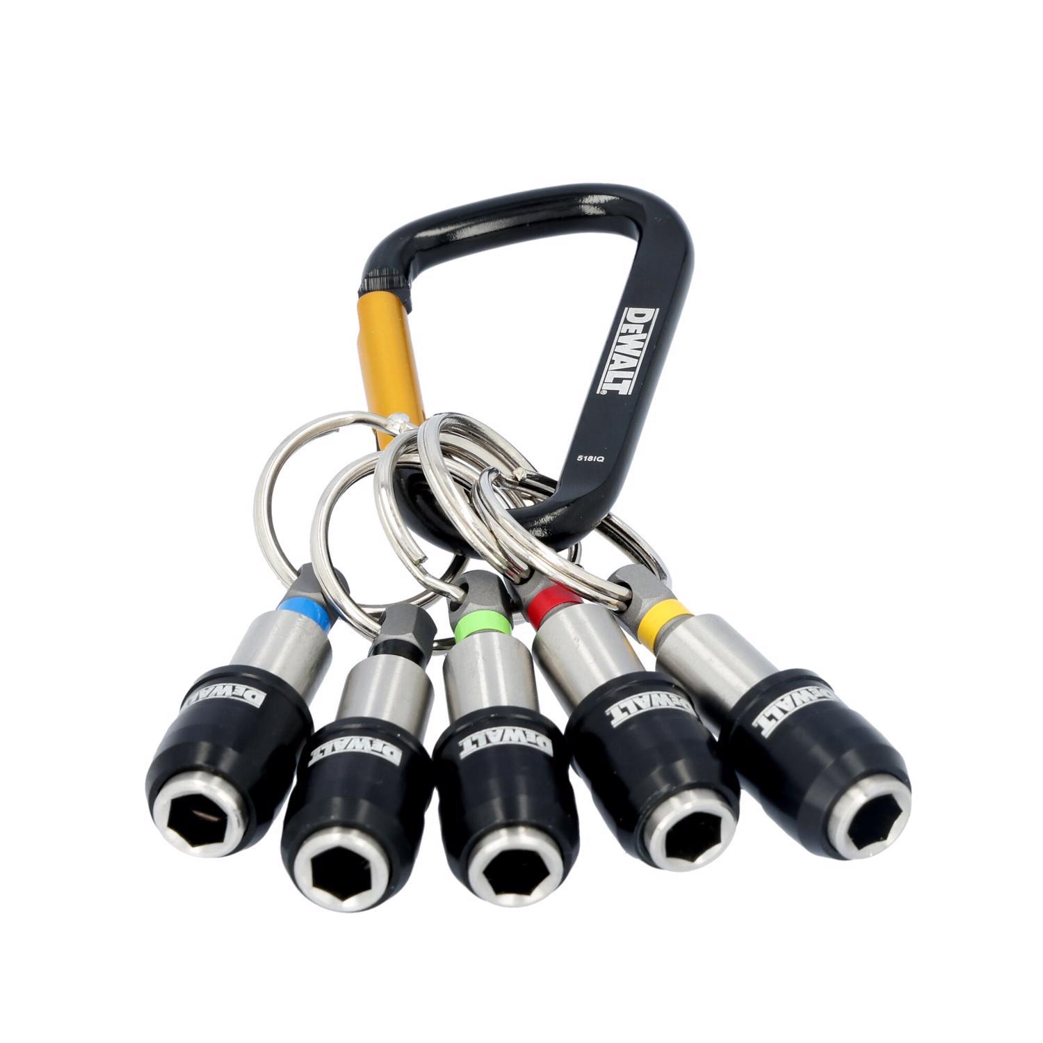 DeWalt 1 in. Hardened Alloy Steel Key Ring Quick-Change Hex Extension 1/4 in. Hex Shank 5 pc