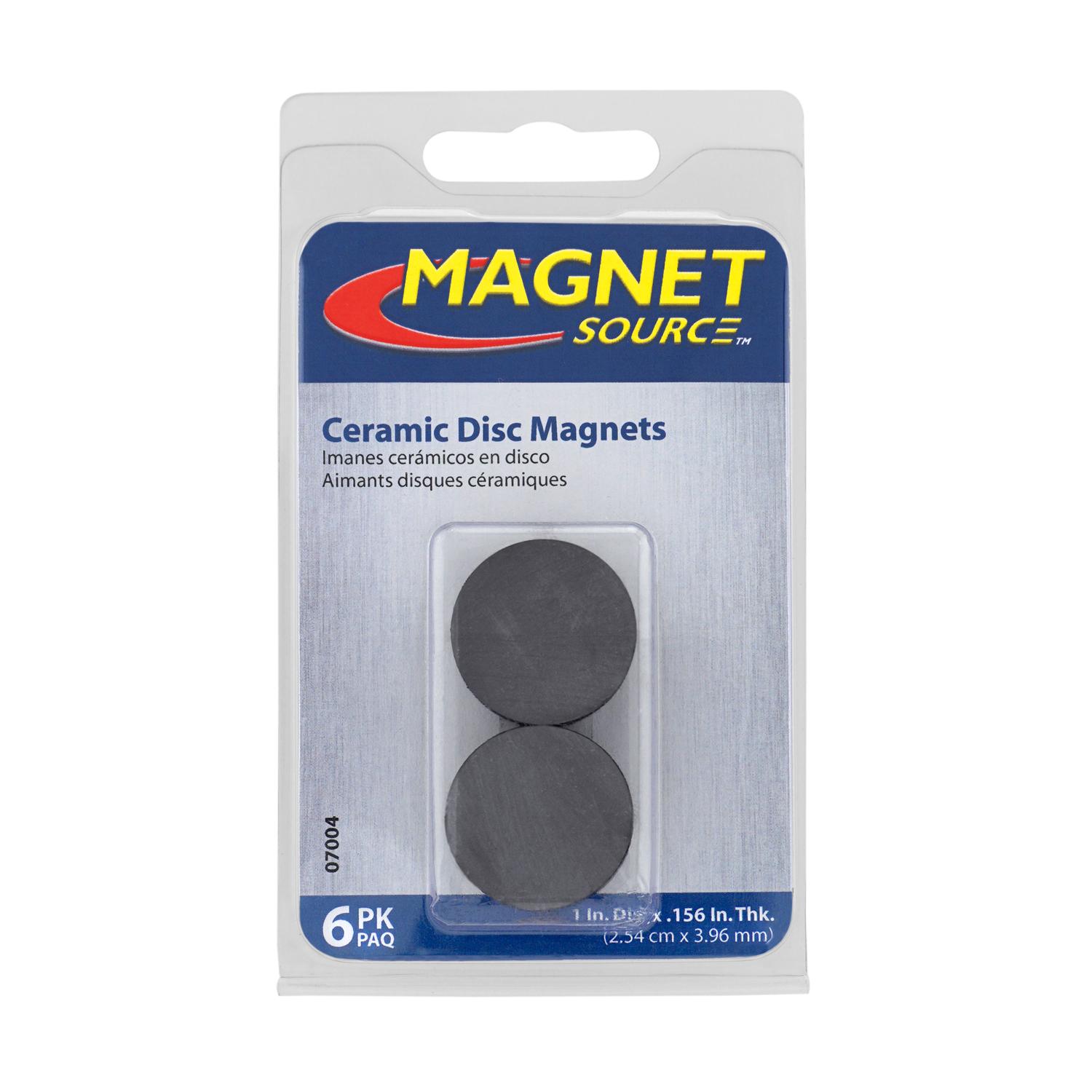Magnet Source.156 in. L X.97 in. W Black Disc Magnets 0.8 lb. pull 6 pc