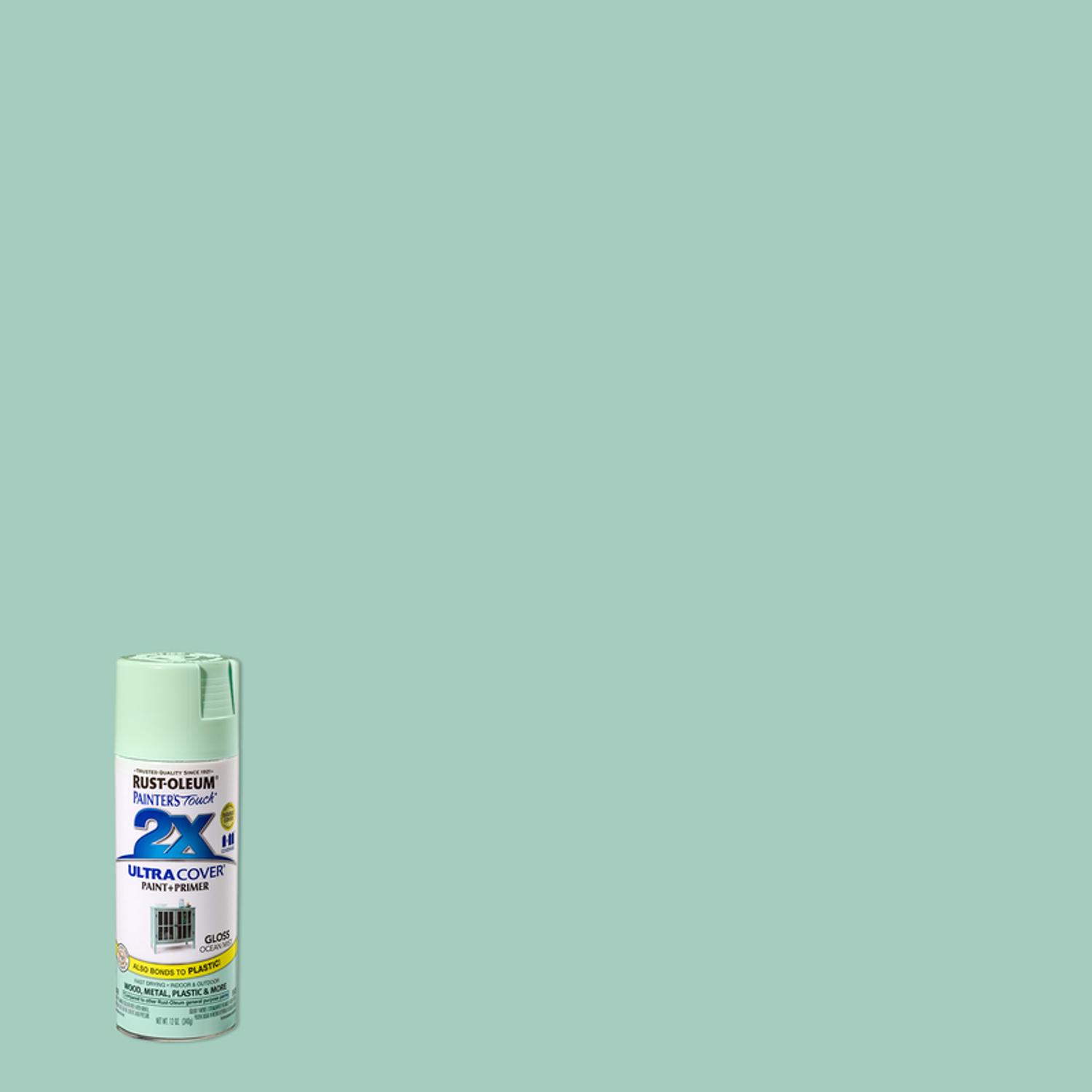 Rust-Oleum Painter's Touch 2X Ultra Cover Gloss Ocean Mist Paint+Primer Spray Paint 12 oz