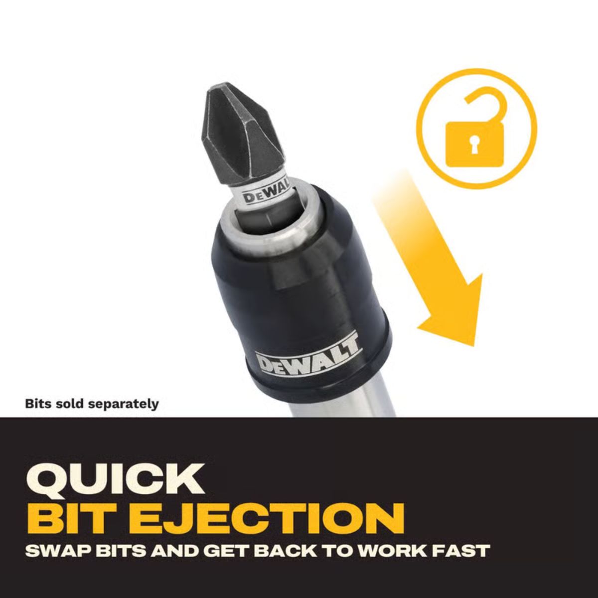 DEWALT 1 in. Hardened Alloy Steel Key Ring Quick-Change Hex Extension 1/4 in. Hex Shank 5 Pieces