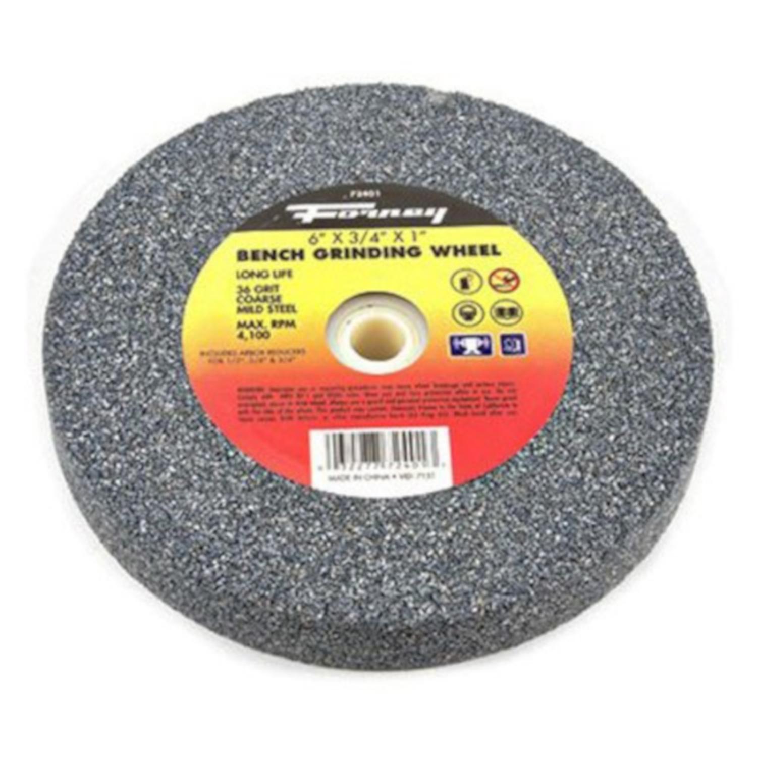 Forney 6 in. D X 1 in. in. X 3/4 in. thick Bench Grinding Wheel 1 pc