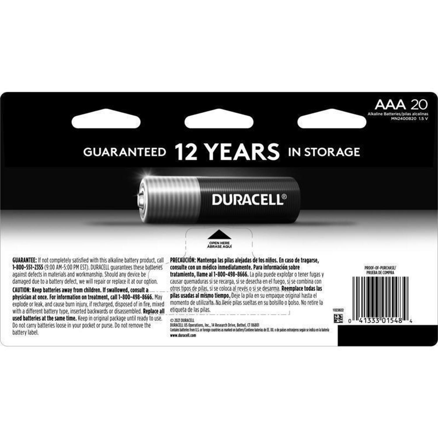 Duracell Coppertop AAA Alkaline Batteries 20 pk Carded