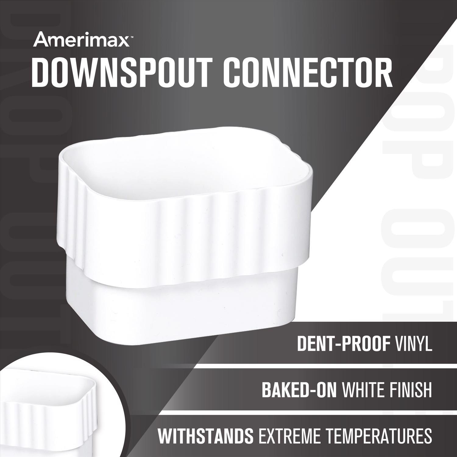 Amerimax 3 in. H X 2 in. W X 3 in. L White Vinyl K Downspout Connector