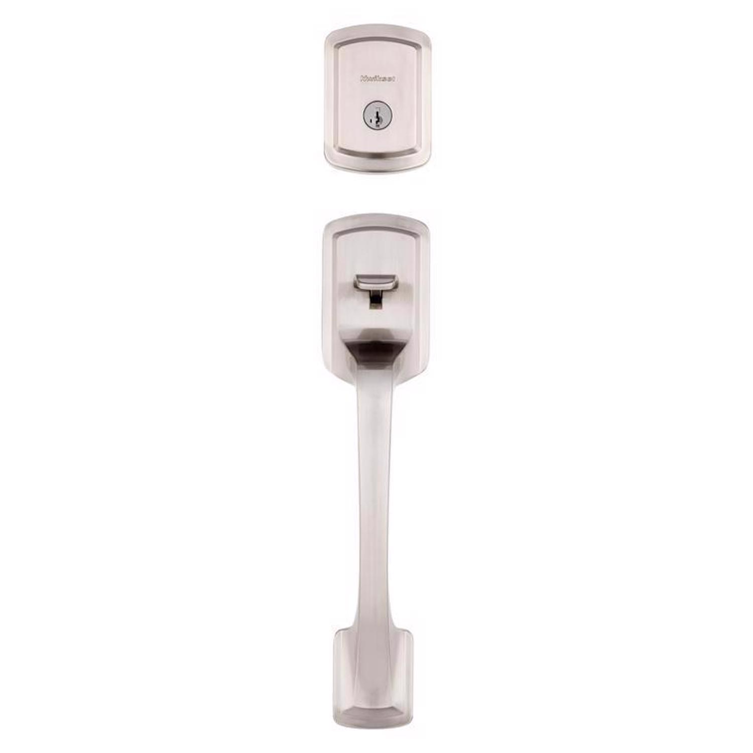 Kwikset Prague Satin Nickel Entry Handleset 1-3/4 in.