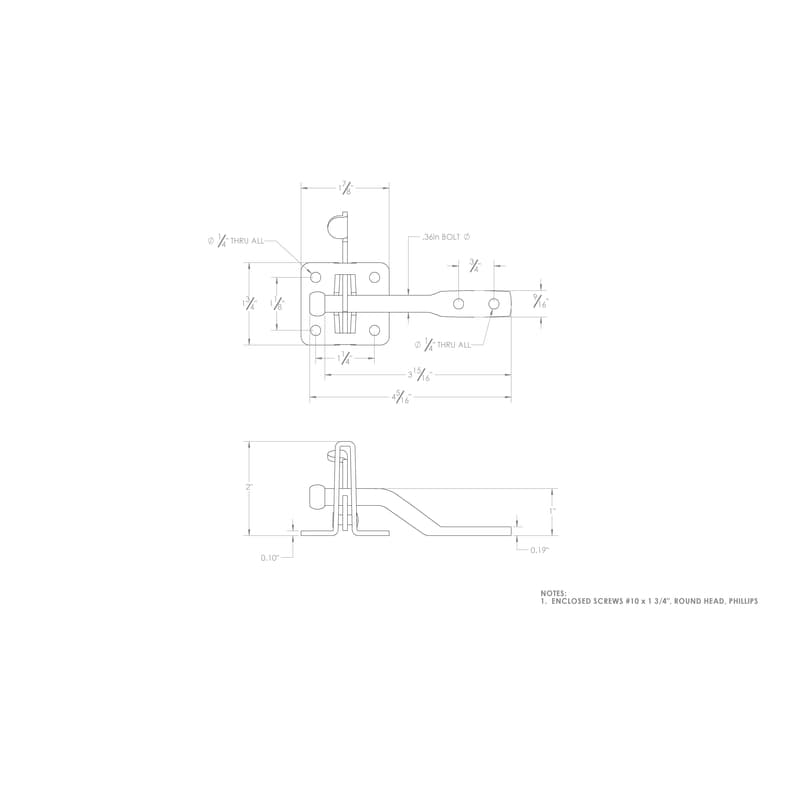 Ace 6.89 in. H X 5 in. W X 1.89 in. L Zinc-Plated Zinc Gate Latch