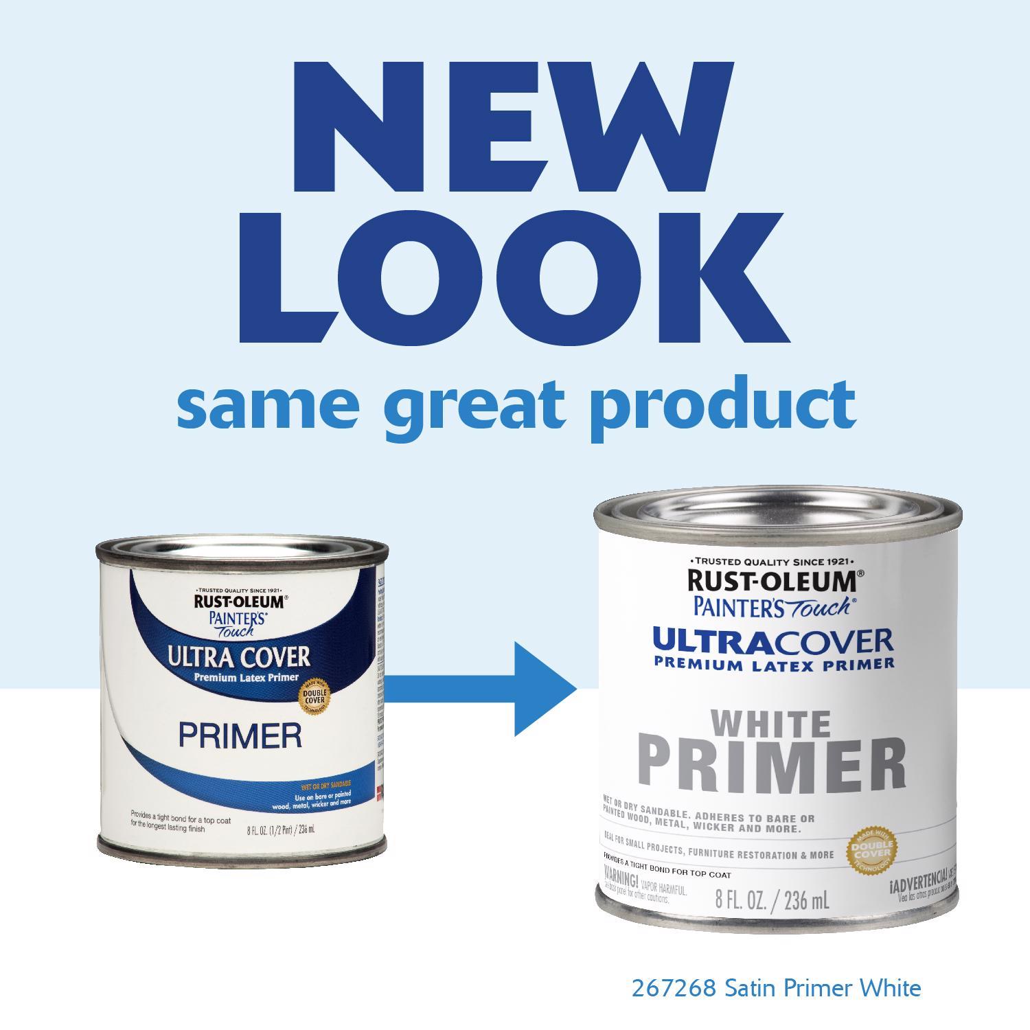 Rust-Oleum Ultra Cover Flat White Paint Exterior and Interior 0.5 oz