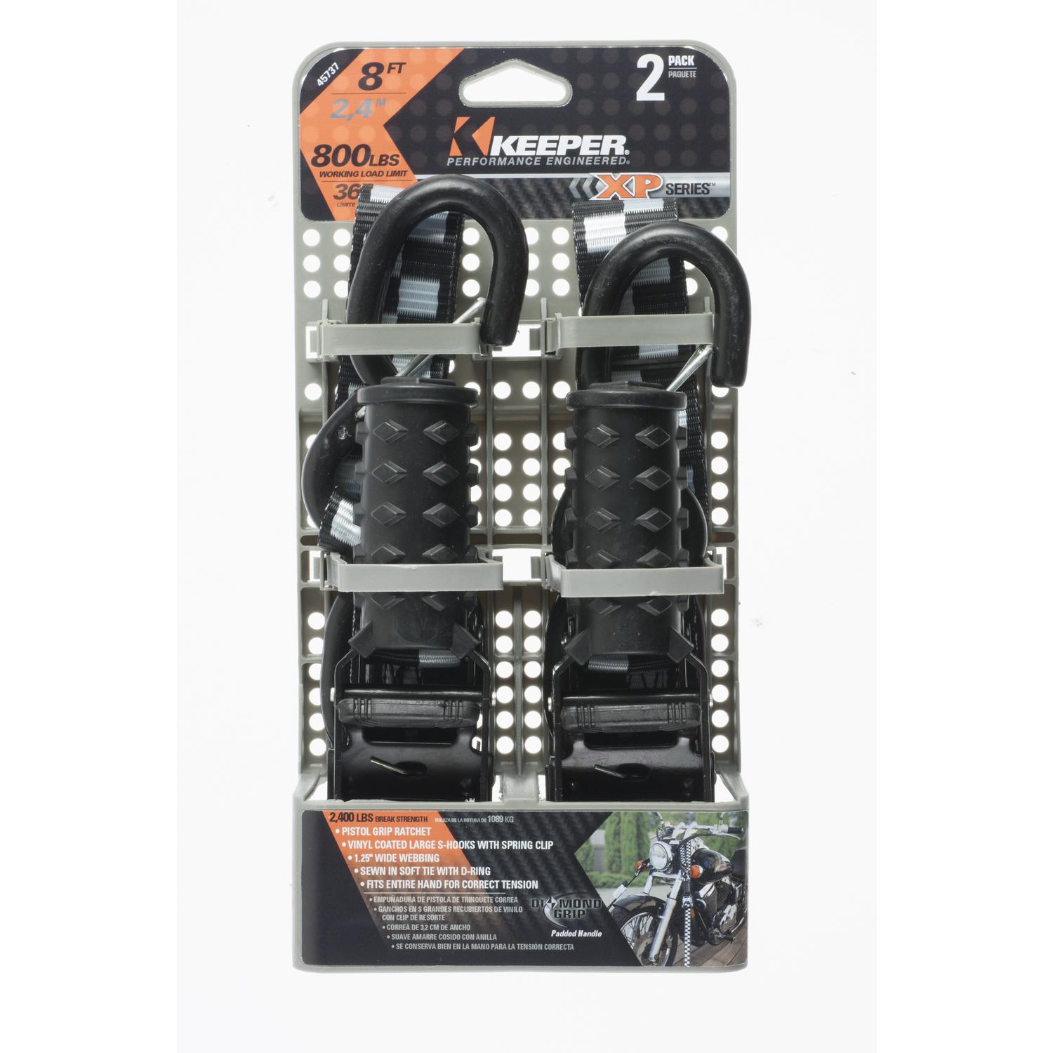Keeper 1.25 in. W X 8 ft. L Black Tie Down Strap 800 lb 1 pk