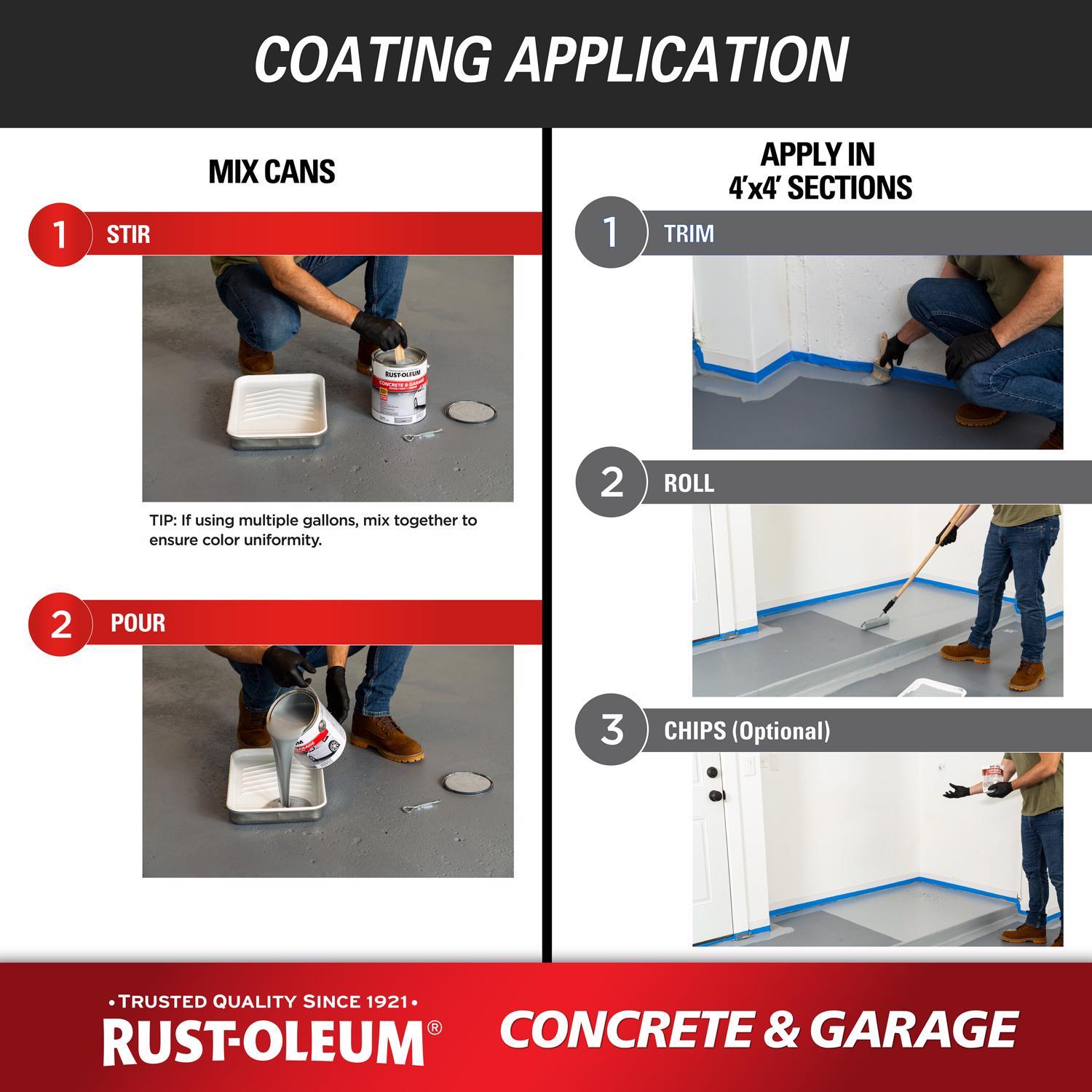 Rust-Oleum Satin Armor Gray Water-Based Acrylic Concrete & Garage Floor Paint 1 gal